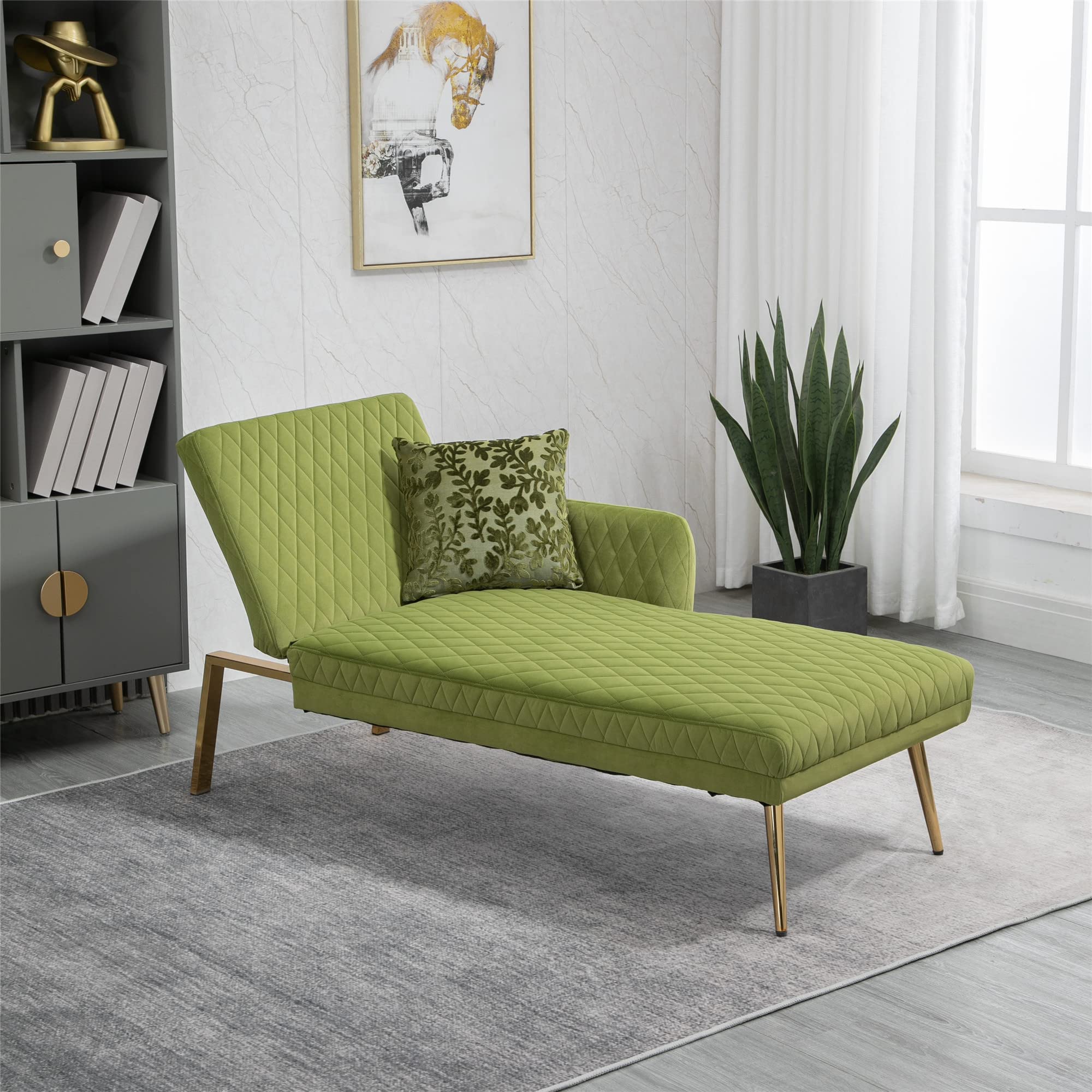Velvet Accent Loveseat Recliner - Convertible Sofa Chaise Lounge with Sturdy Metal Legs, Space-Saving Design for Small Apartments (Emerald Green) - Perfect for Living Rooms, Home Theaters & Cozy Reading Nooks