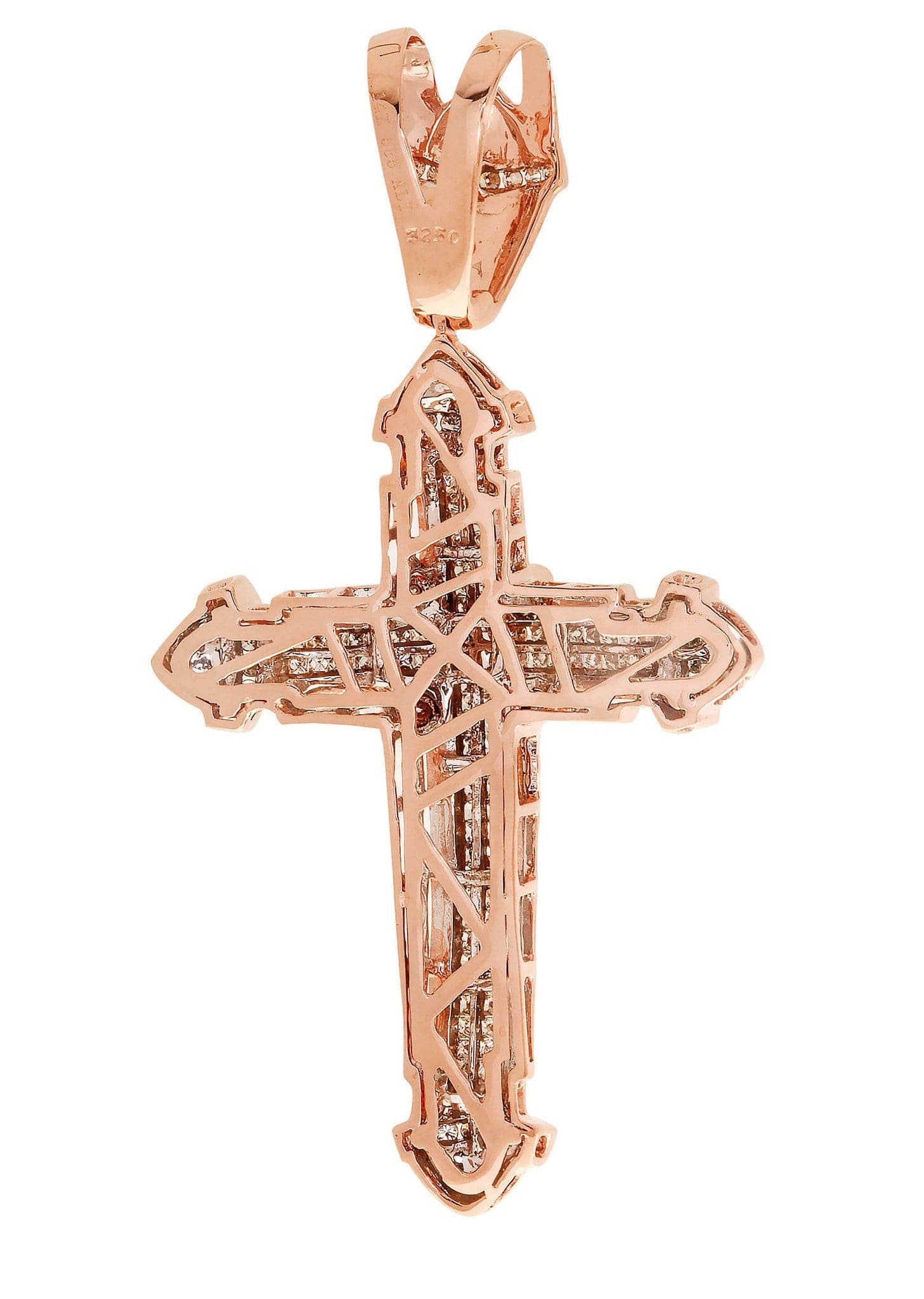 1.72 Carat Diamond Cross Pendant Necklace - 16.97 Grams Solid Gold Religious Jewelry for Women - Perfect for Baptism, First Communion & Special Occasions