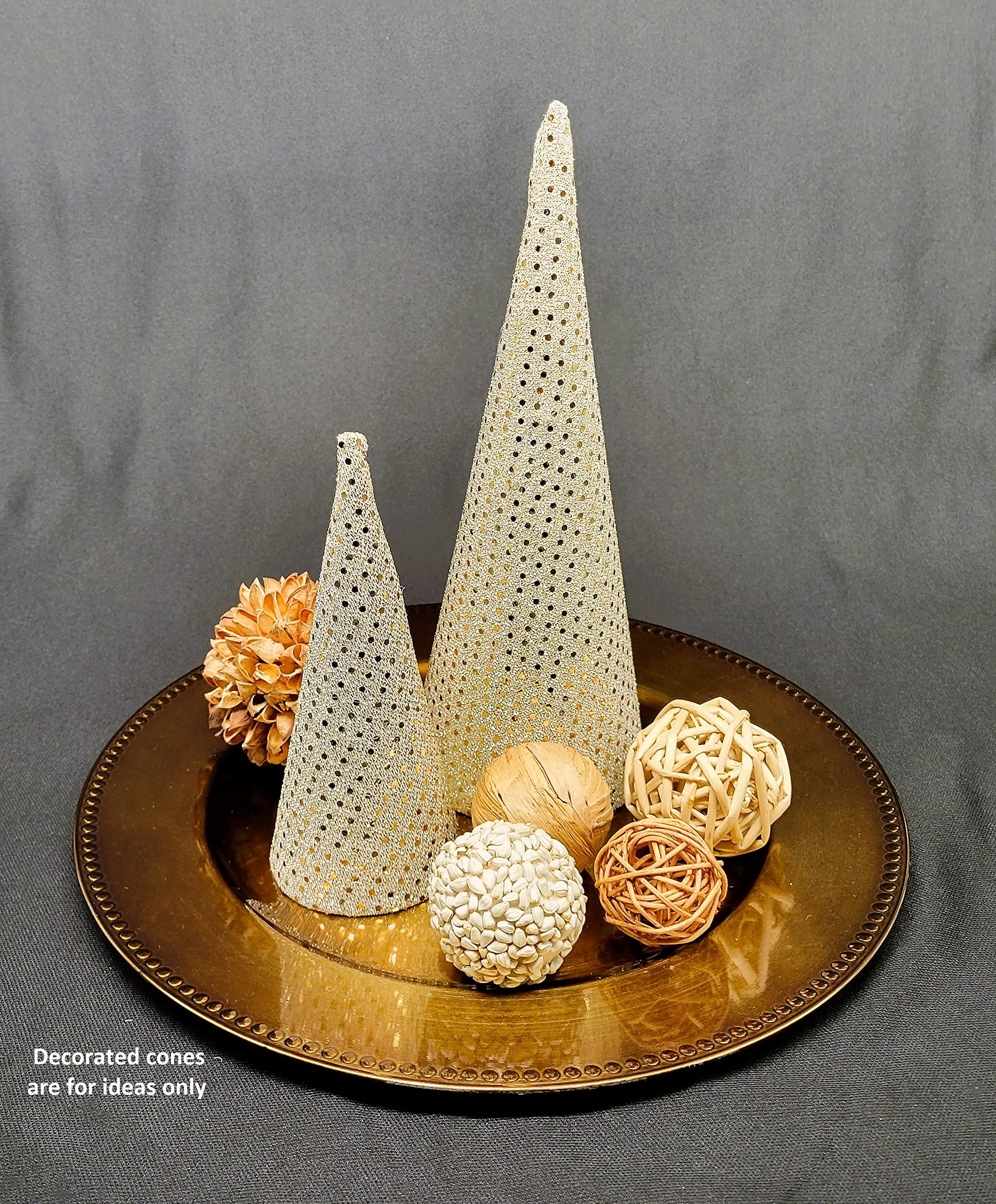 AllStellar Paper Mache Cones Variety Pack (Set of 4) - 17.87x5, 13.75x5, 10.63x4, 7x3 inches - Open Bottom DIY Craft Supplies for Art Projects, Home Decor, Party Decorations - Perfect for Christmas, Halloween, Wedding & School Crafts