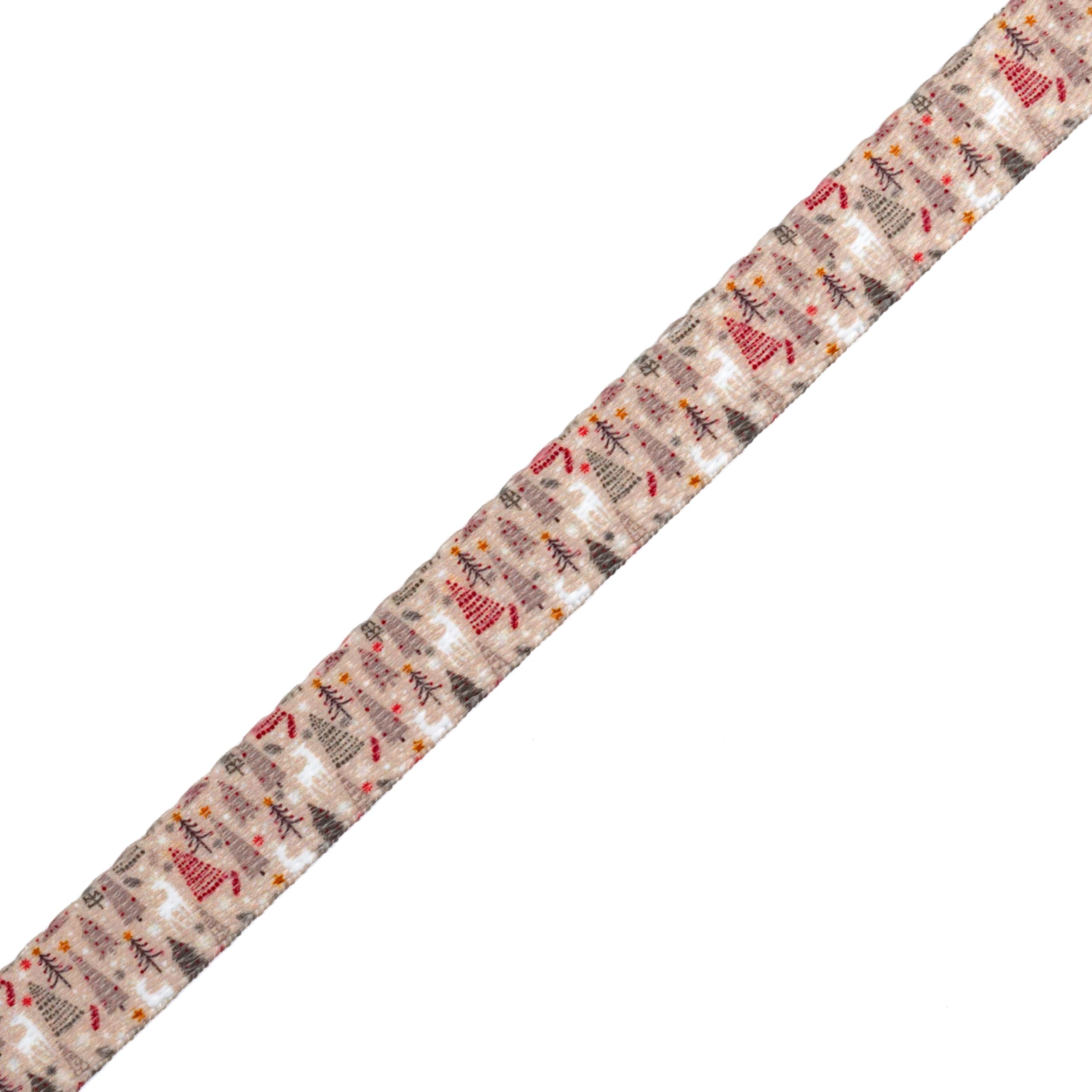 Country Brook Design - Woodland Christmas Polyester Webbing for Holiday Decorations, DIY Crafts, Gift Wrapping & Seasonal Home Decor