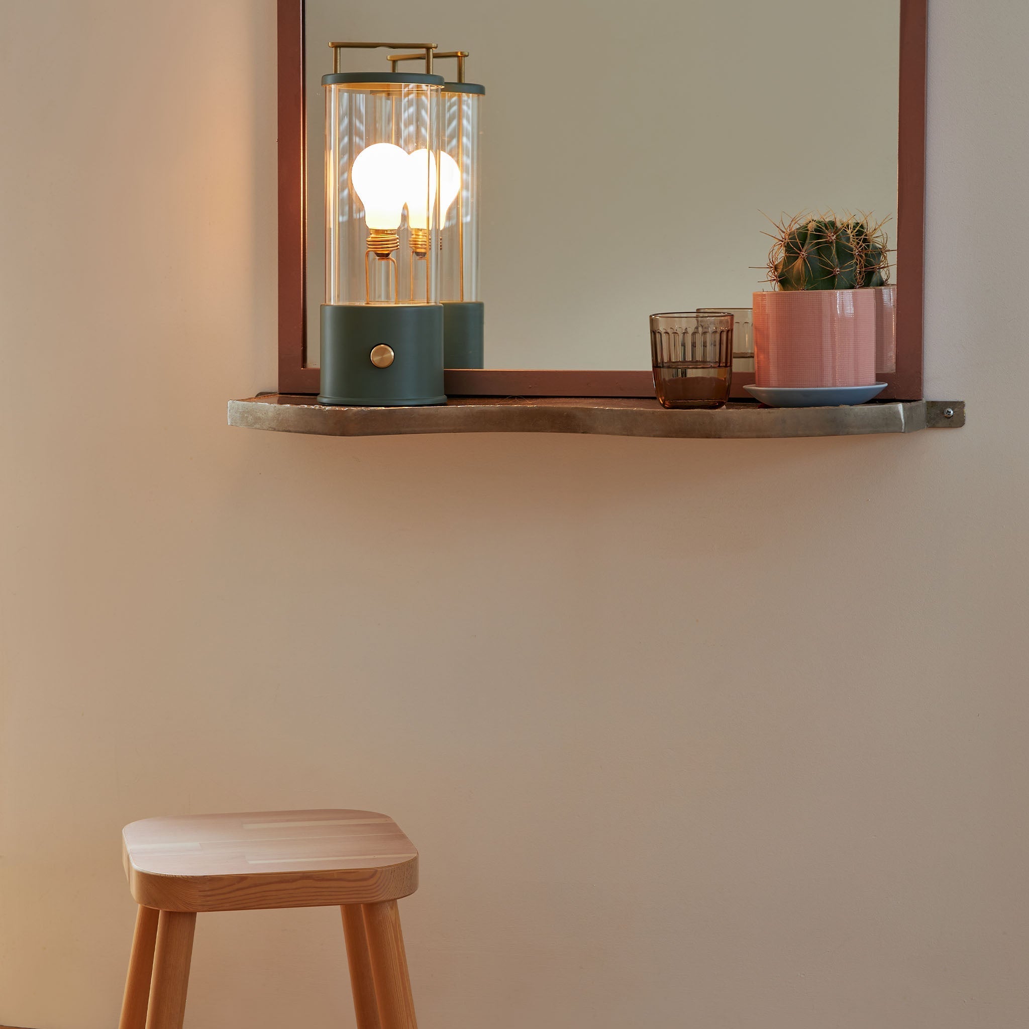 The Muse Portable Lamp - Rechargeable LED Desk Light in Pleasure Garden Green for Bedroom, Office & Reading | Dimmable Night Light with USB Charging