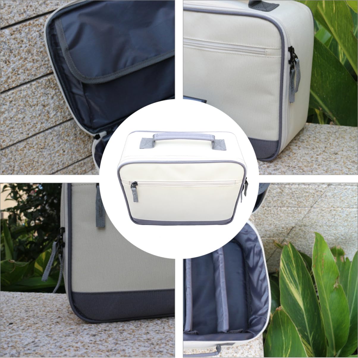 PartyKindom 3-Piece Portable Projector Storage Bag Set - White Charger Organizer Pouch for Digital Accessories | Perfect for Home Theater, Office Presentations & Travel Projector Protection