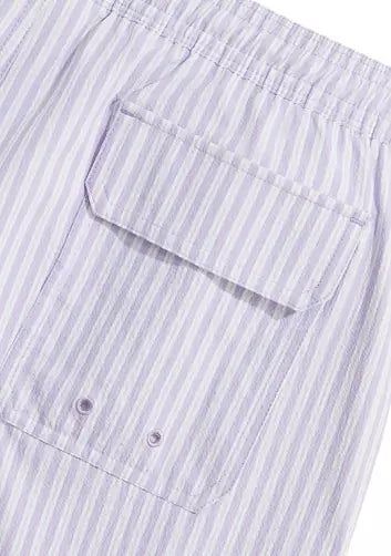 7 Seersucker Chappy Trunks for Men - Comfortable Swim Shorts with Elastic Waistband - Perfect for Beach, Pool, Vacation & Summer Outdoor Activities