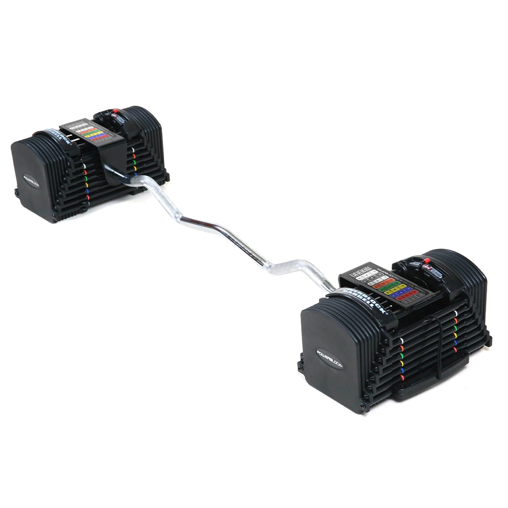 PowerBlock EZ Curl Bar for Pro 50 & Pro EXP - Adjustable Dumbbell Curl Bar for Home Gym Workouts - Perfect for Bicep Curls, Triceps Exercises & Strength Training