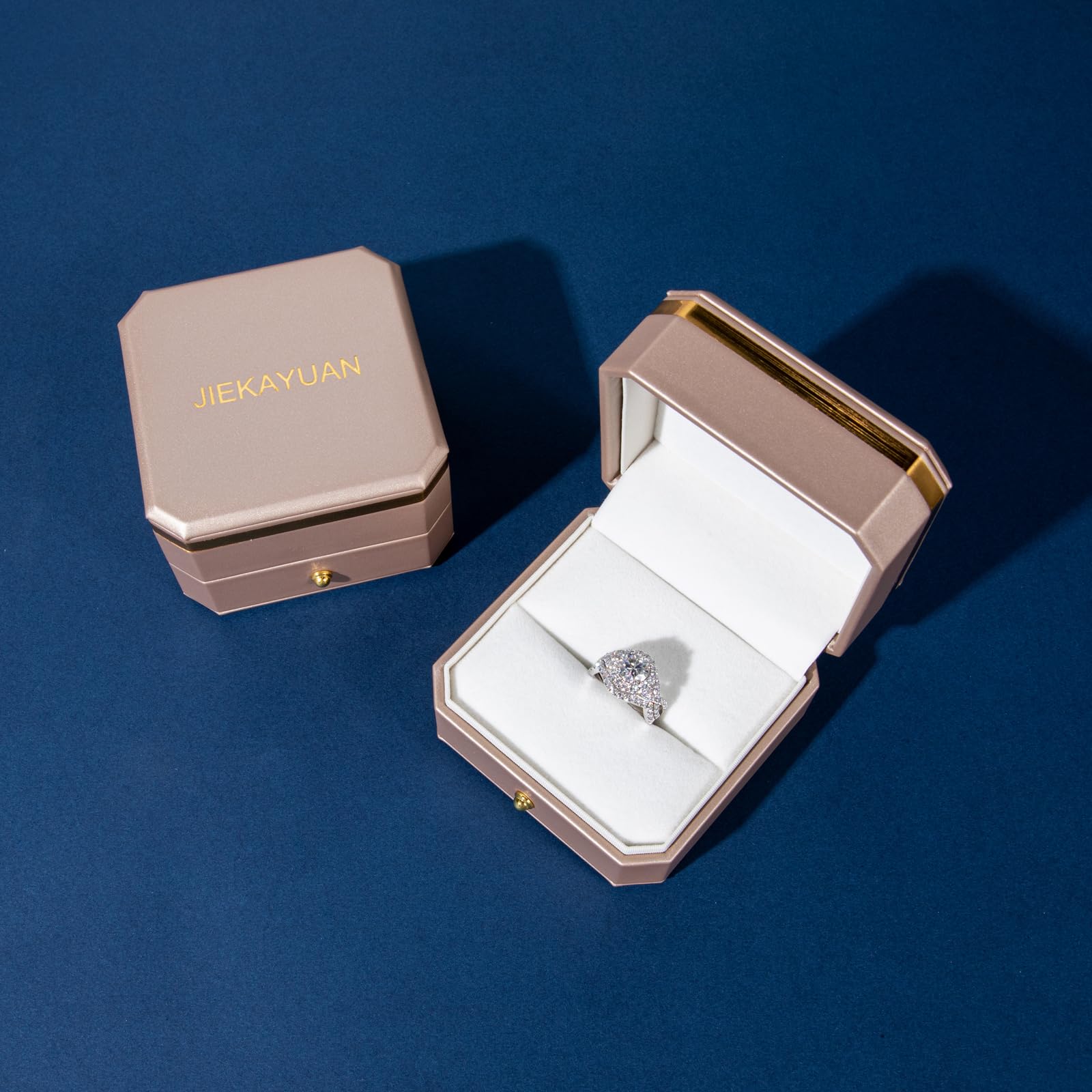 Moissanite Rings for Women - D Color VVS1 Round Cut S925 Sterling Silver Engagement Ring Set | Wedding, Anniversary, Valentine's Day Gift | Perfect for Bridal, Proposal & Special Occasions
