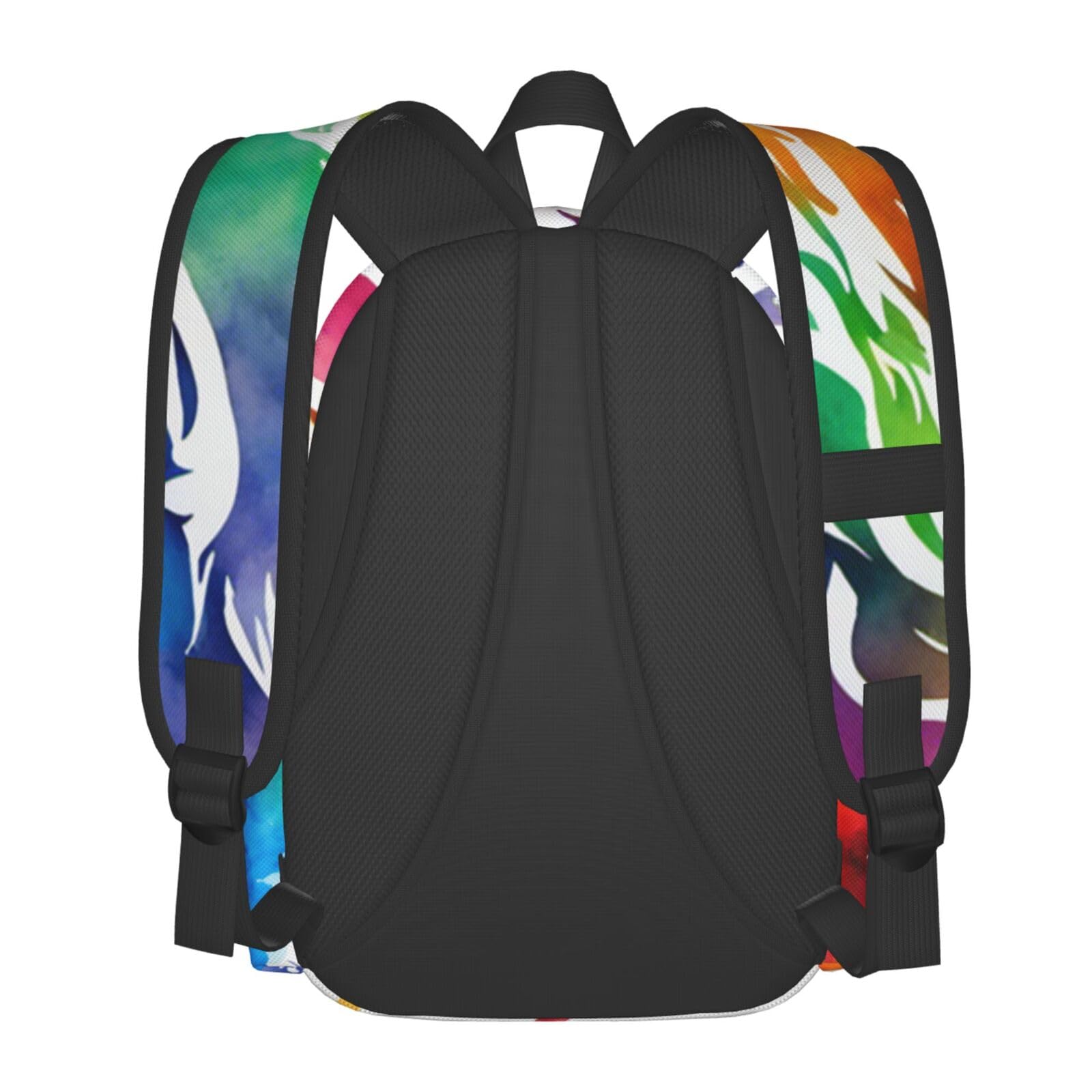 16 Inch Tie Dye Colorful Howl Wolf Laptop Backpack - Waterproof Full Print School Bookbag & Travel Daypack for Men Women - Perfect for College, Work, Hiking & Daily Commute