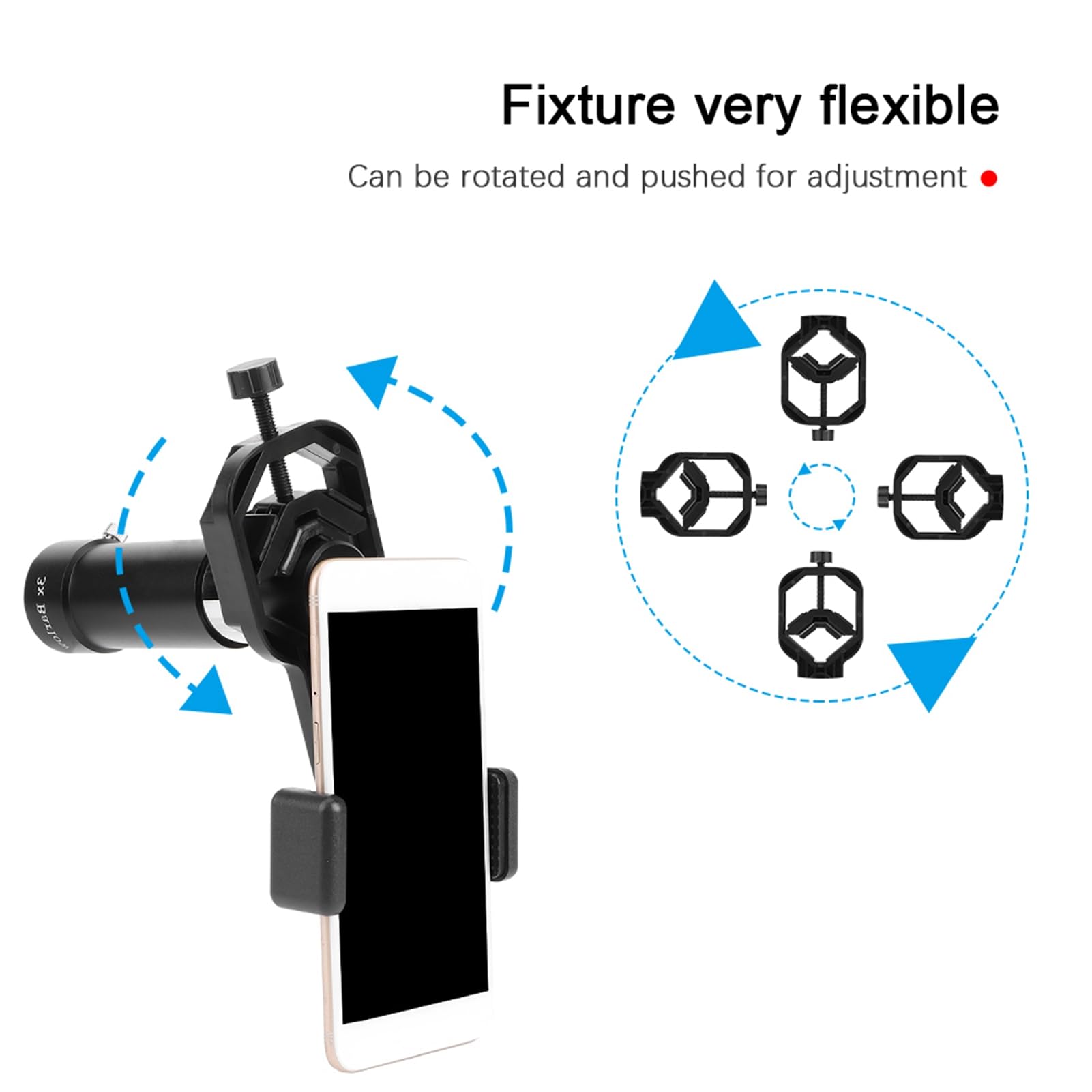 Telescope Phone Adapter - Universal Smartphone Mount for Binoculars & Monoculars | Durable Plastic Phone Bracket (Black) | Perfect for Stargazing, Bird Watching & Outdoor Adventures