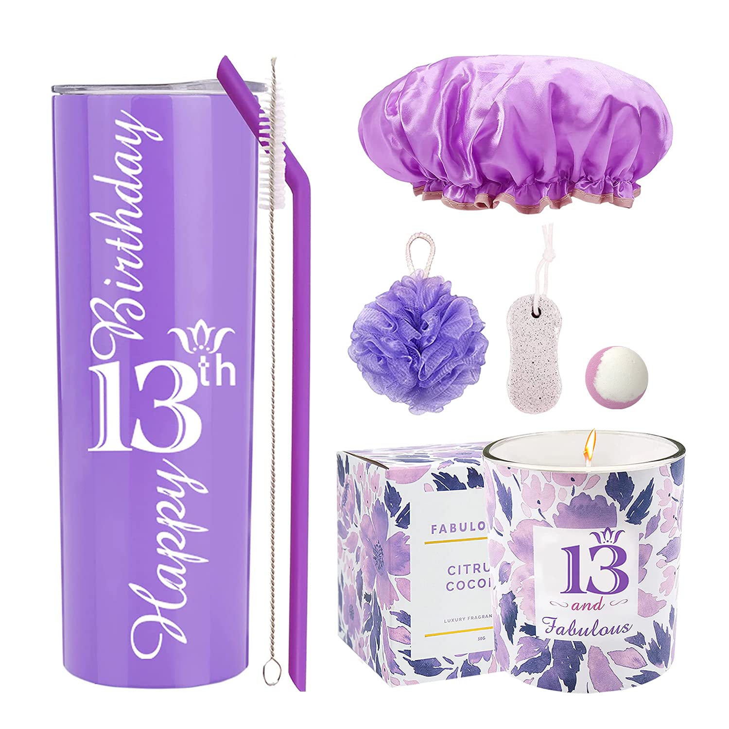 13th Birthday Tumbler Cup for Girls - Insulated Stainless Steel 20oz - Personalized 13 Year Old Birthday Gift Ideas - Perfect for Party Decorations, Teen Gifts & Celebrations - Great for School, Sleepovers & Birthday Parties
