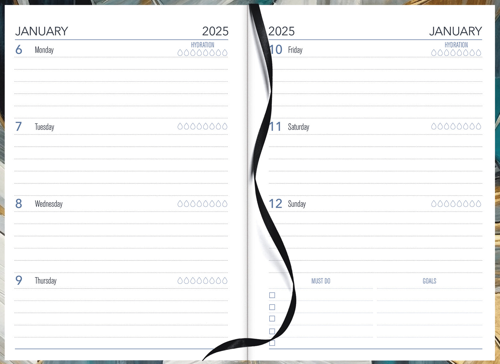 2025 Collins Diary A53 - Week to View Planner with Painterly Design, 148mm x 210mm (5.8