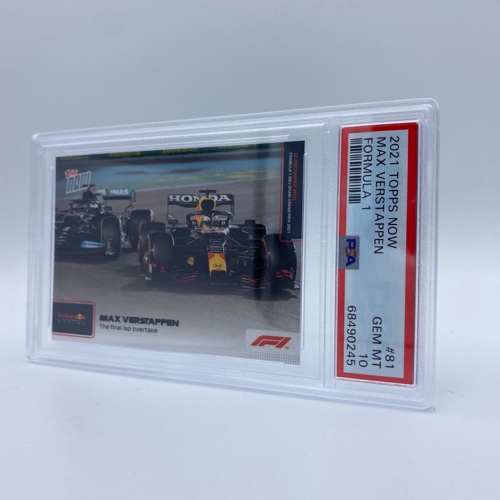 PSA 10 Graded Max Verstappen 2021 F1 Championship Final Lap Overtake Card #81 - Perfect for F1 Collectors & Racing Memorabilia Displays