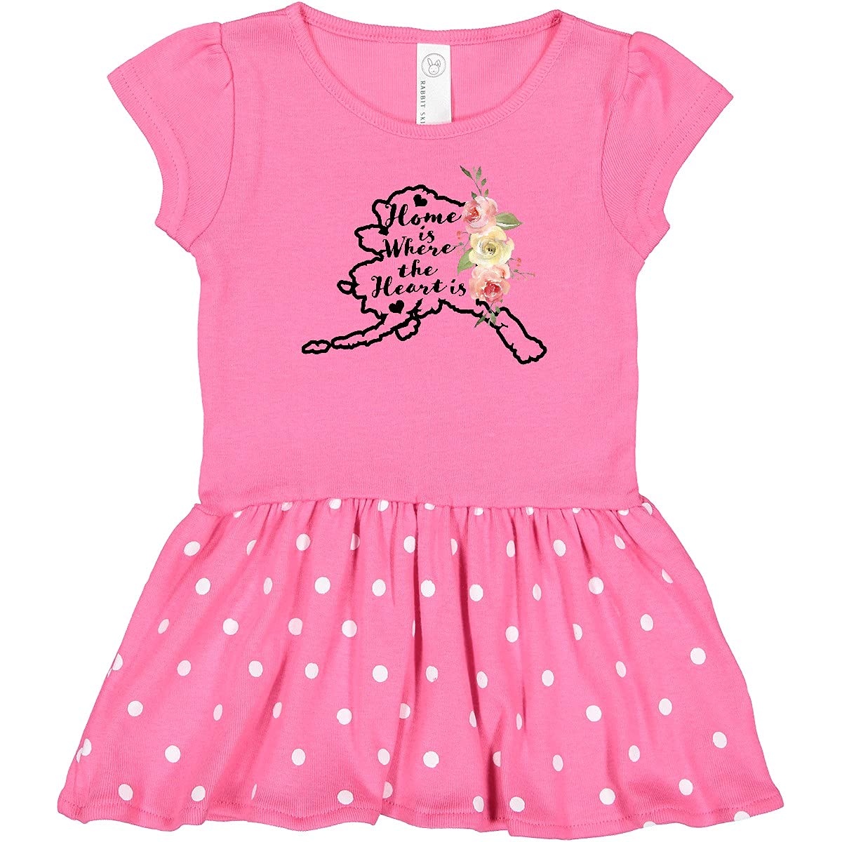 Inktastic Alaska Home is Where The Heart is Watercolor Floral Baby Dress - Perfect for Family Photos, Baby Showers & Special Occasions