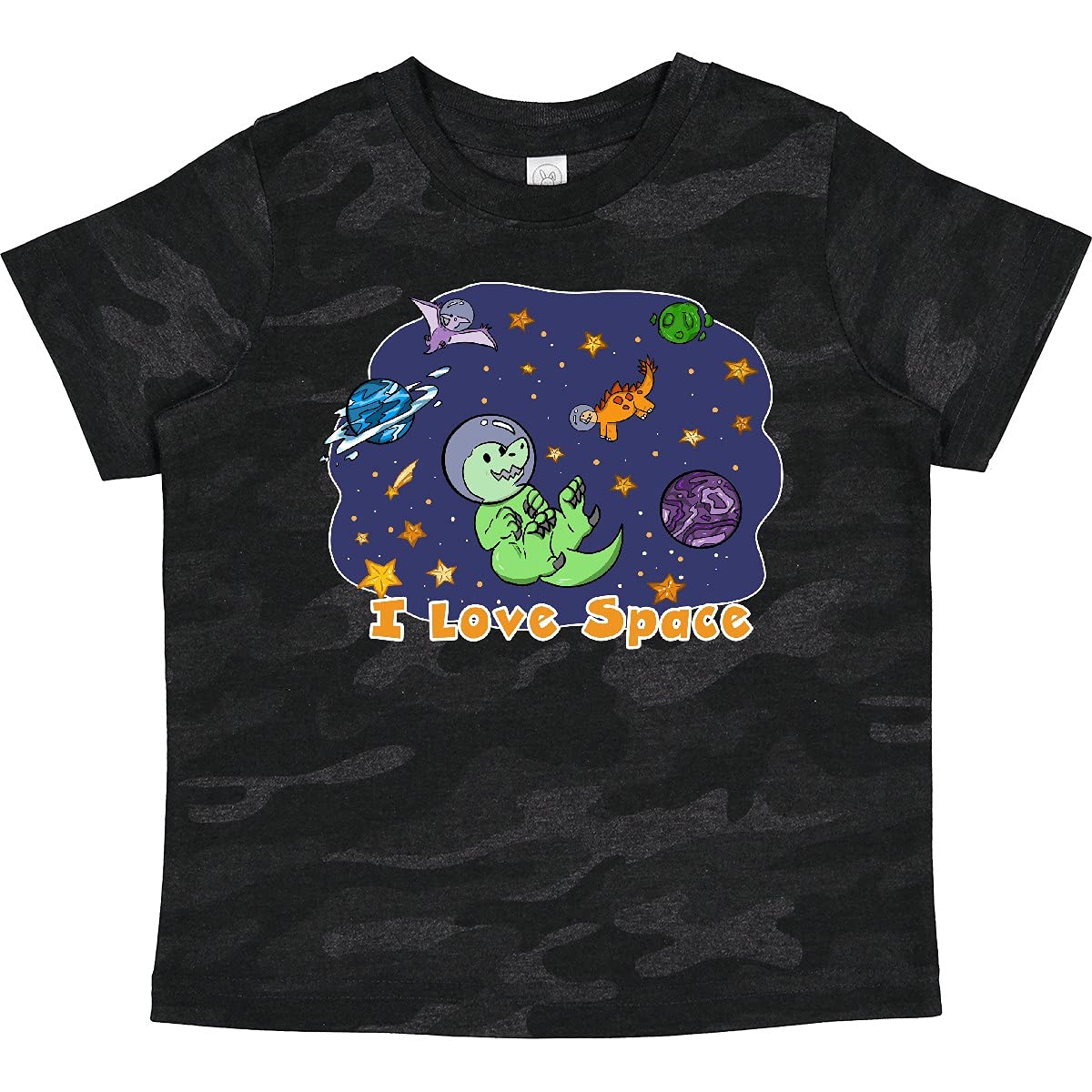 **Inktastic I Love Space Cute Dinosaur and Planets Toddler T-Shirt – Fun Astronaut Theme for Kids, Boys & Girls**    *(Use for birthday gifts, space-themed parties, or casual everyday wear for toddlers who adore dinosaurs and planets!)*