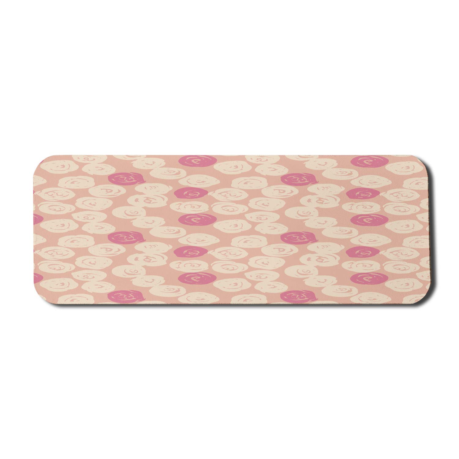 Ambesonne Abstract Computer Mouse Pad - Hand Drawn Rose Petal Grunge Round Pattern, Non-Slip Rubber Gaming Mousepad (31