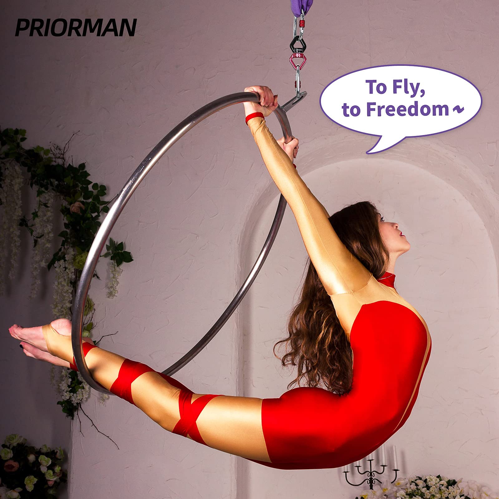 One Point Aerial Hoop Set with Rigging Hardware - Stylish & Functional Circus Lyra Hoop for Dance Studios, Aerial Fitness & Home Workouts | Perfect for Aerial Yoga, Performance Training & Circus Arts Practice