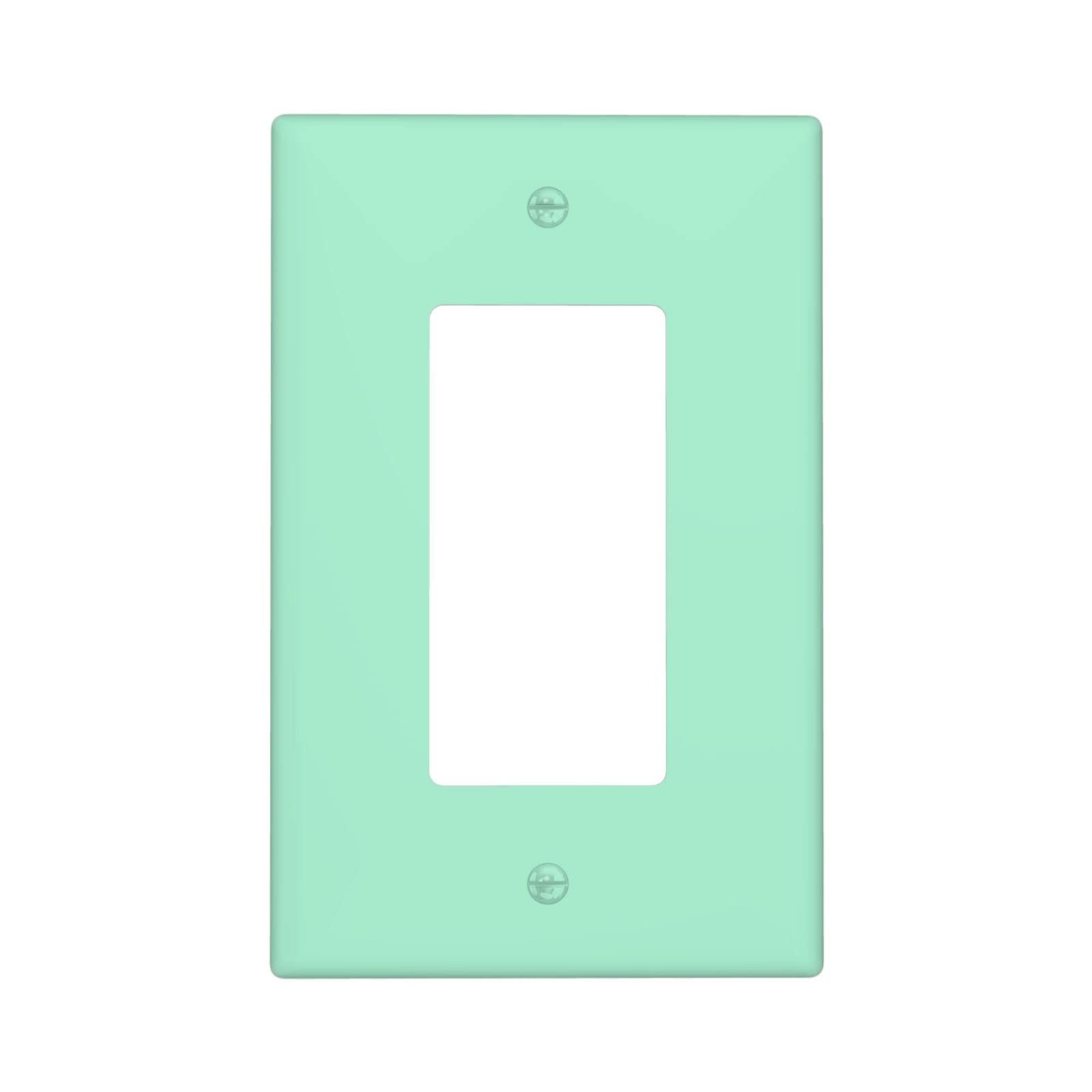 Mint Green Light Switch Cover - Decorative Single Rocker Wall Plate (1 Gang, 4.4