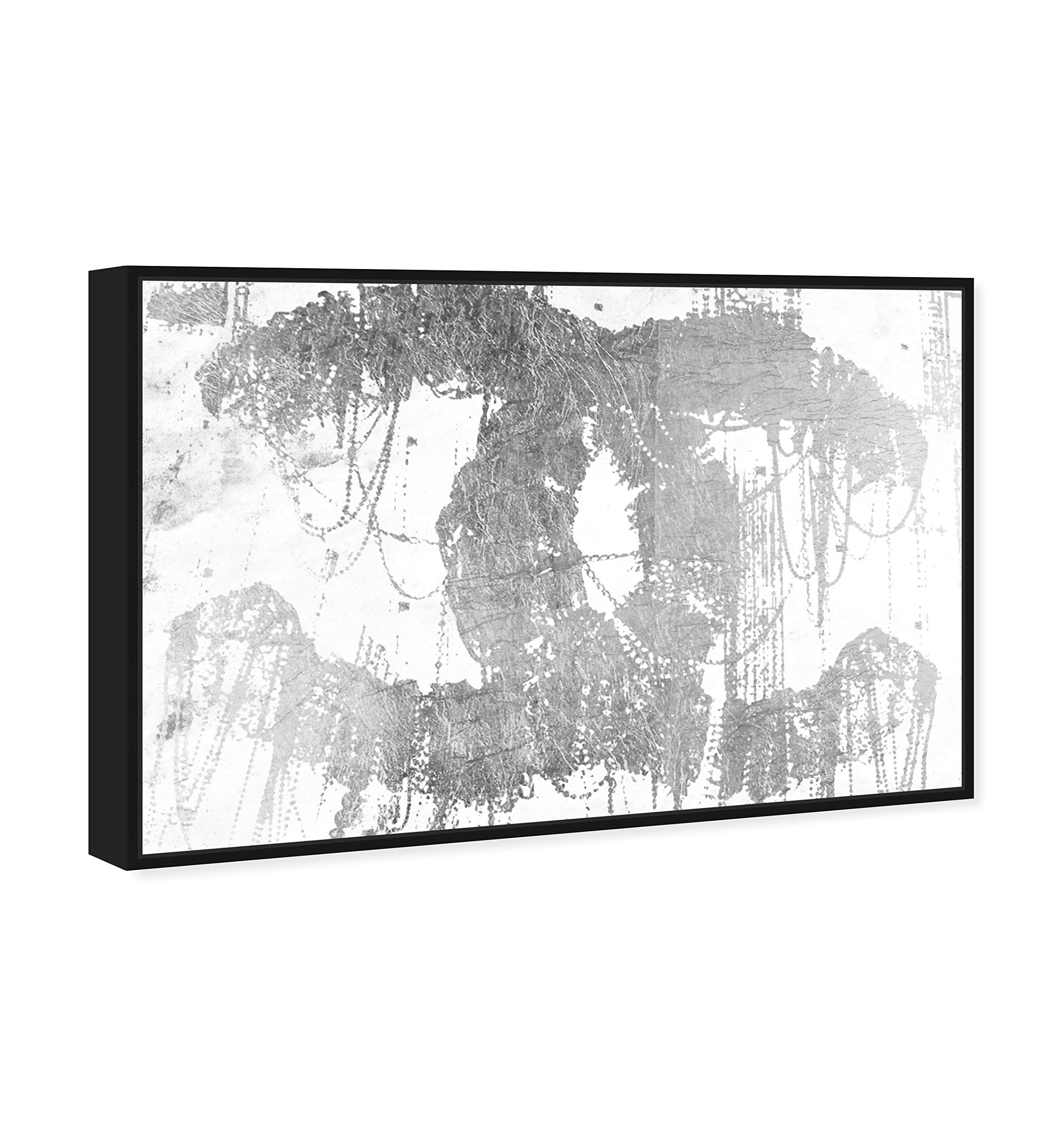 Oliver Gal Artist Co. 'Hey Lolita Silver' Fashion Glam Wall Art - 30x20 Inch Framed Canvas Print in Gray & White | Perfect for Living Room, Bedroom & Office Decor