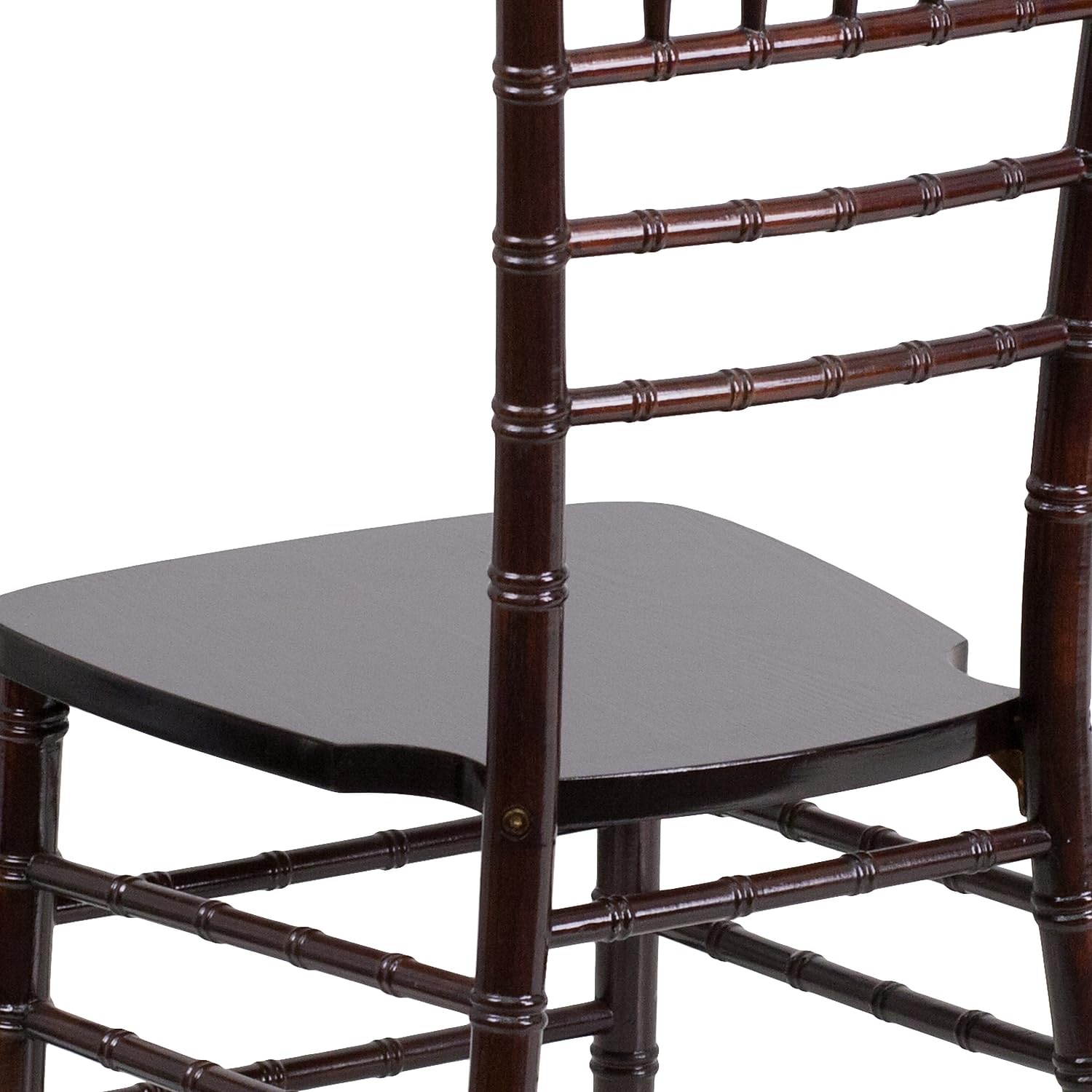 Flash Furniture 2-Pack HERCULES Series Walnut Wood Chiavari Chairs - Elegant Wedding, Banquet & Event Seating - Durable Wooden Chairs for Indoor & Outdoor Use