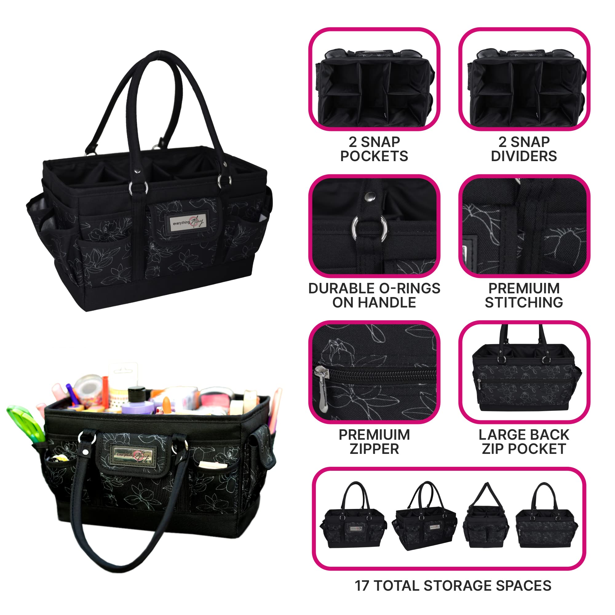 Everything Mary Deluxe Collapsible Storage Organizer with Handles - Multipurpose Foldable Tote for Diapers, Toys, Office Supplies & Travel Essentials | Perfect for Nursery, Car, Home & On-the-Go Organization