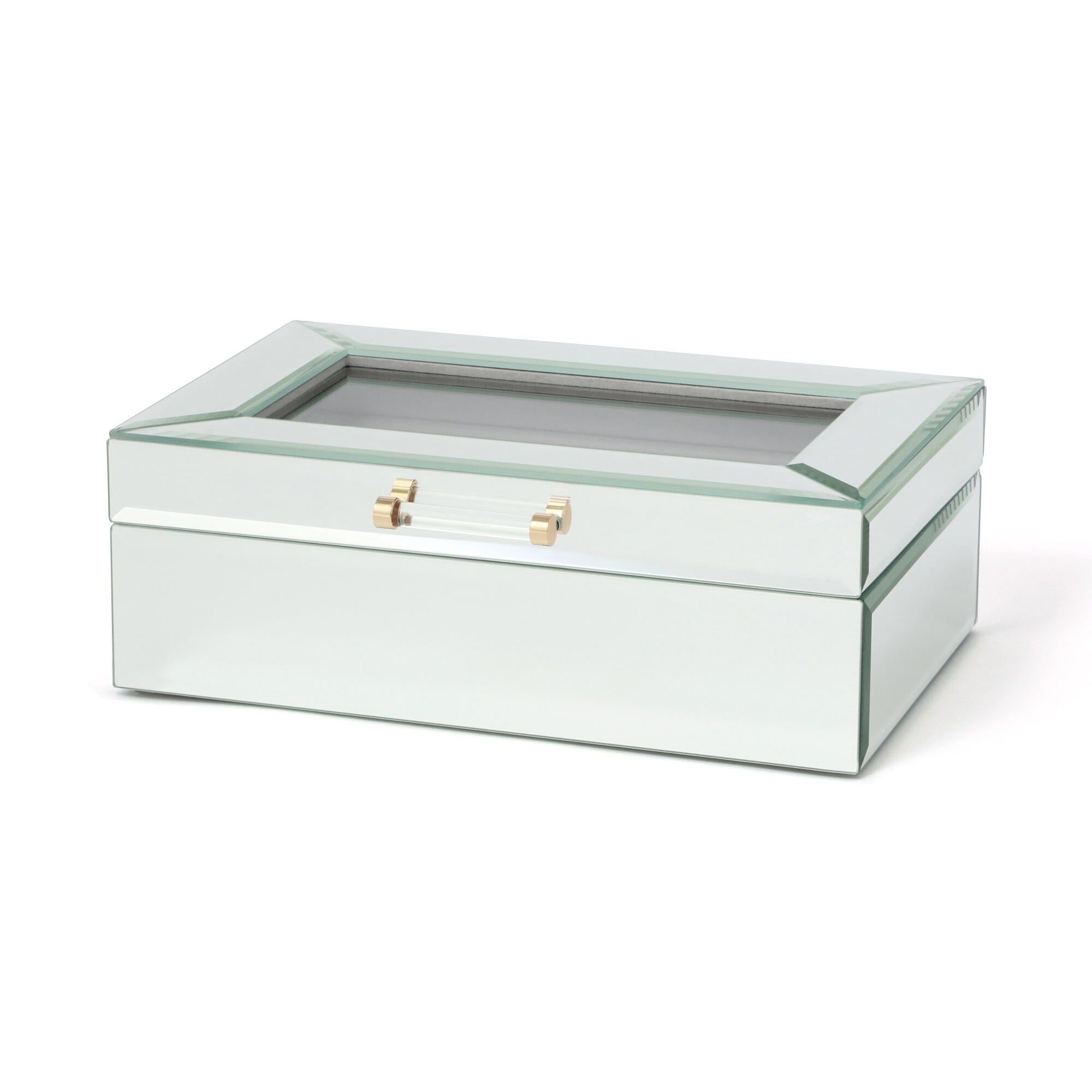 Large Mirror Jewelry Box - Elegant Organizer for Necklaces, Rings & Earrings - Perfect for Dressing Table & Travel