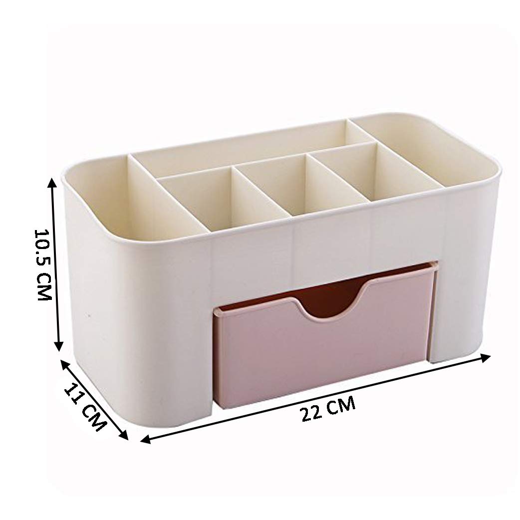 Mezon Plastic Cosmetic Storage Box with Drawers - Multi Color Makeup Organizer for Bathroom Vanity, Bedroom Dresser & Travel | Beauty Accessories Organization