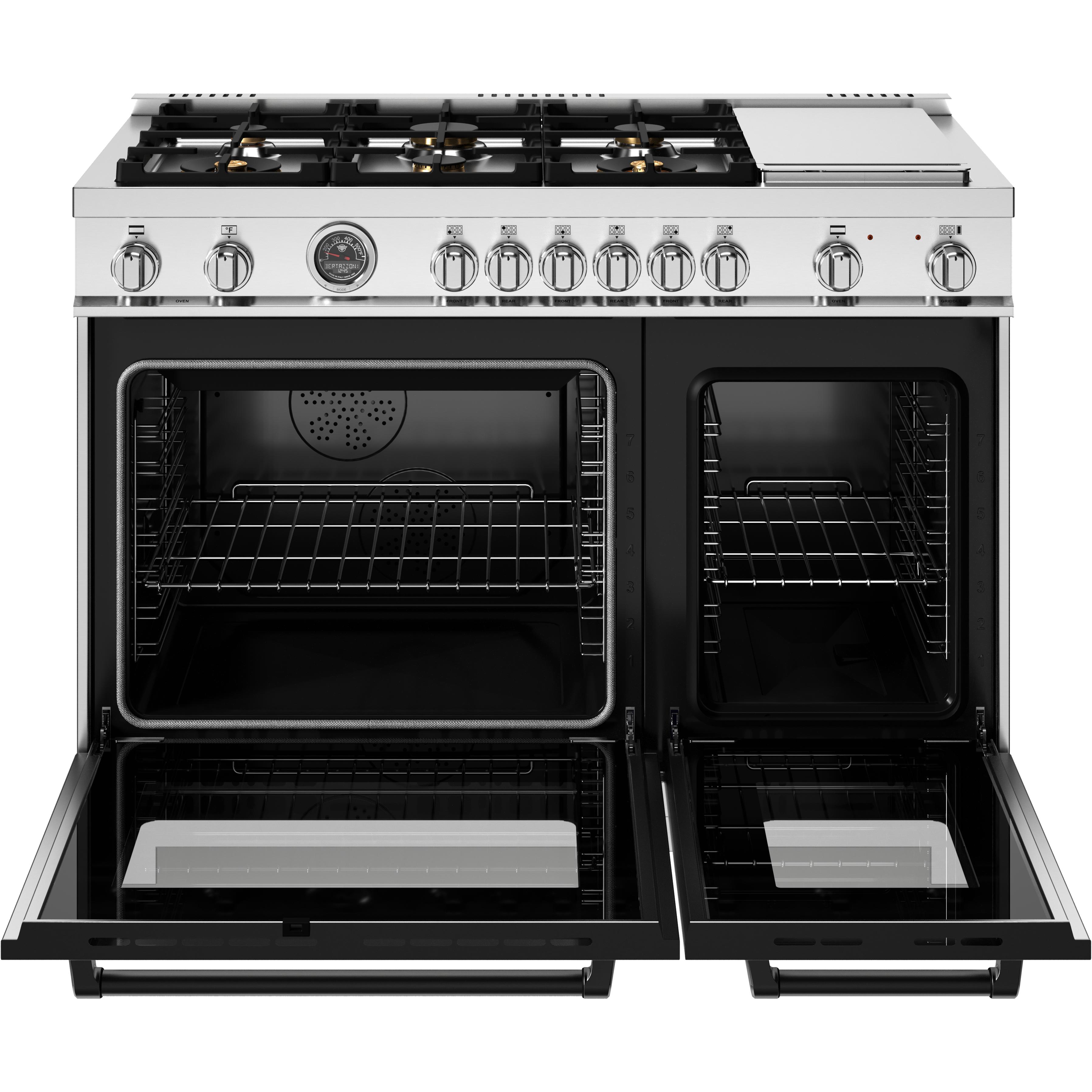 Bertazzoni 48 Inch Freestanding Dual Fuel Range - Professional Gas Stove & Electric Oven (MAS486BTFEPXT) for Gourmet Cooking & Luxury Kitchen Design