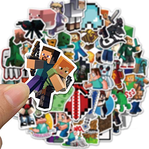 50 Pack Minecraft Stickers - Video Game Themed Decals for Kids & Adults - Funny Gaming Stickers for Laptops, Water Bottles, Notebooks - Perfect Gift for Minecraft Lovers (Party Favors, School Rewards, DIY Crafts)