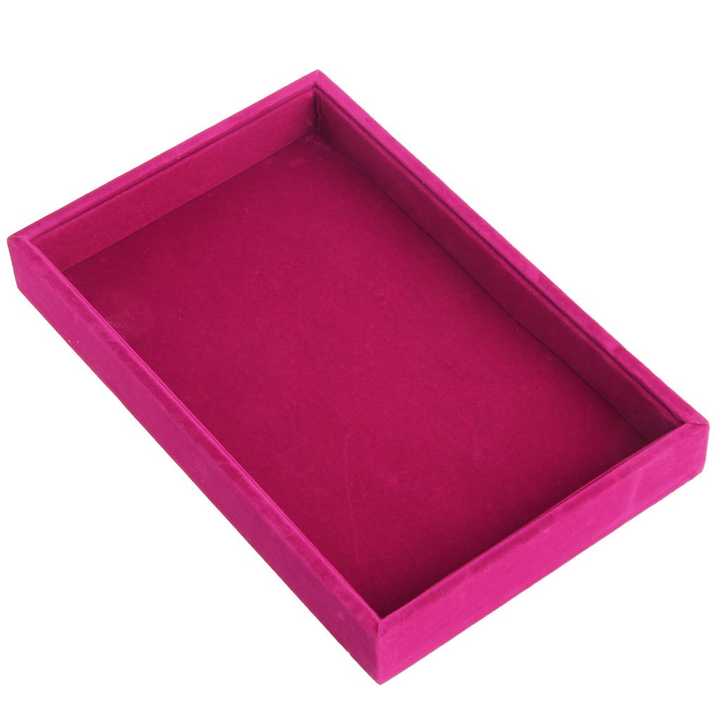 Stackable Velvet Jewelry Trays with Inserts - Sara-u Jewelry Display Case & Organizer for Rings, Necklaces, Earrings | Perfect for Vanity, Dresser, Travel & Gift Giving
