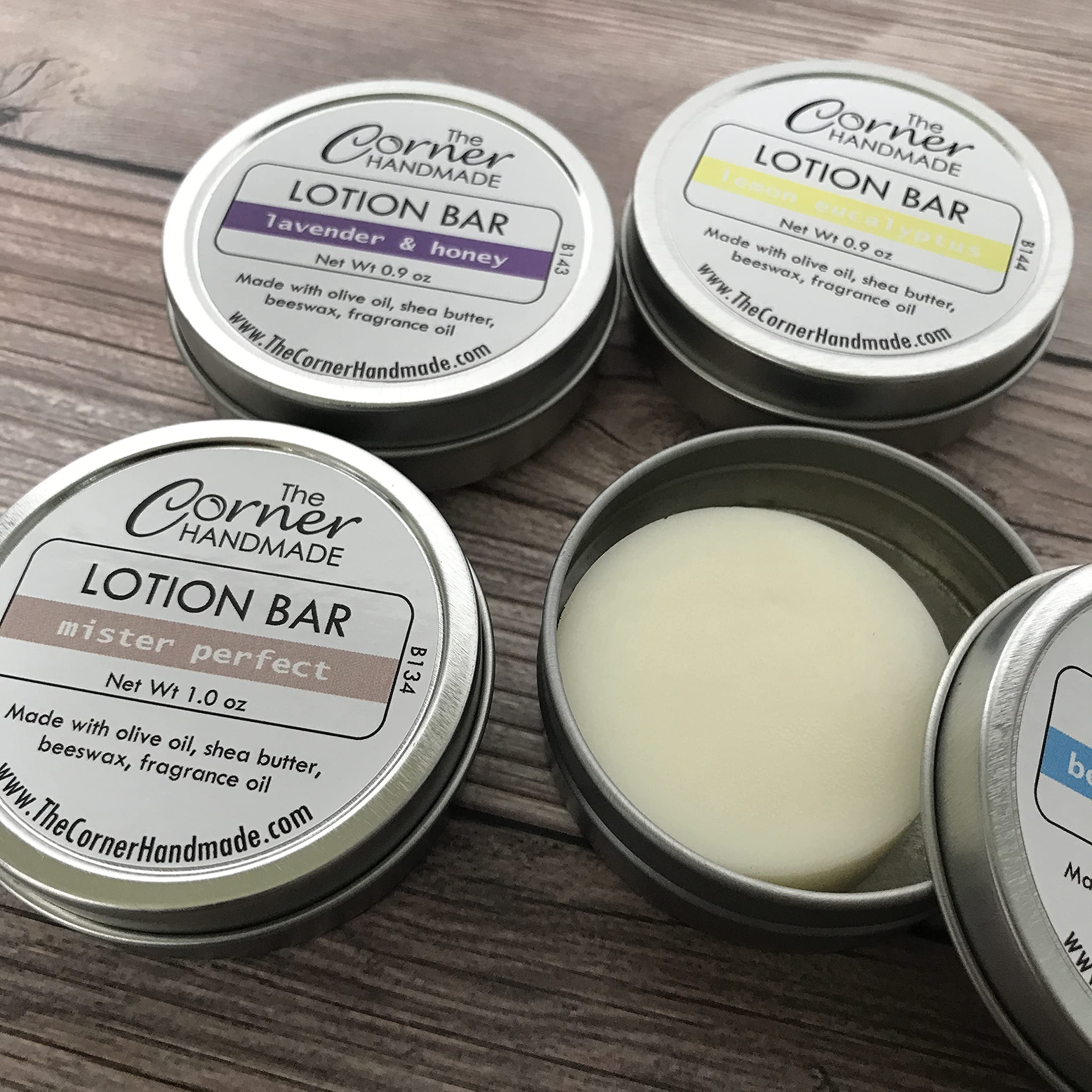 4 Pack Lotion Bars for Dry Skin - Moisturizing Relief in Tins | Handmade Skincare for Travel, Gym & Daily Hydration
