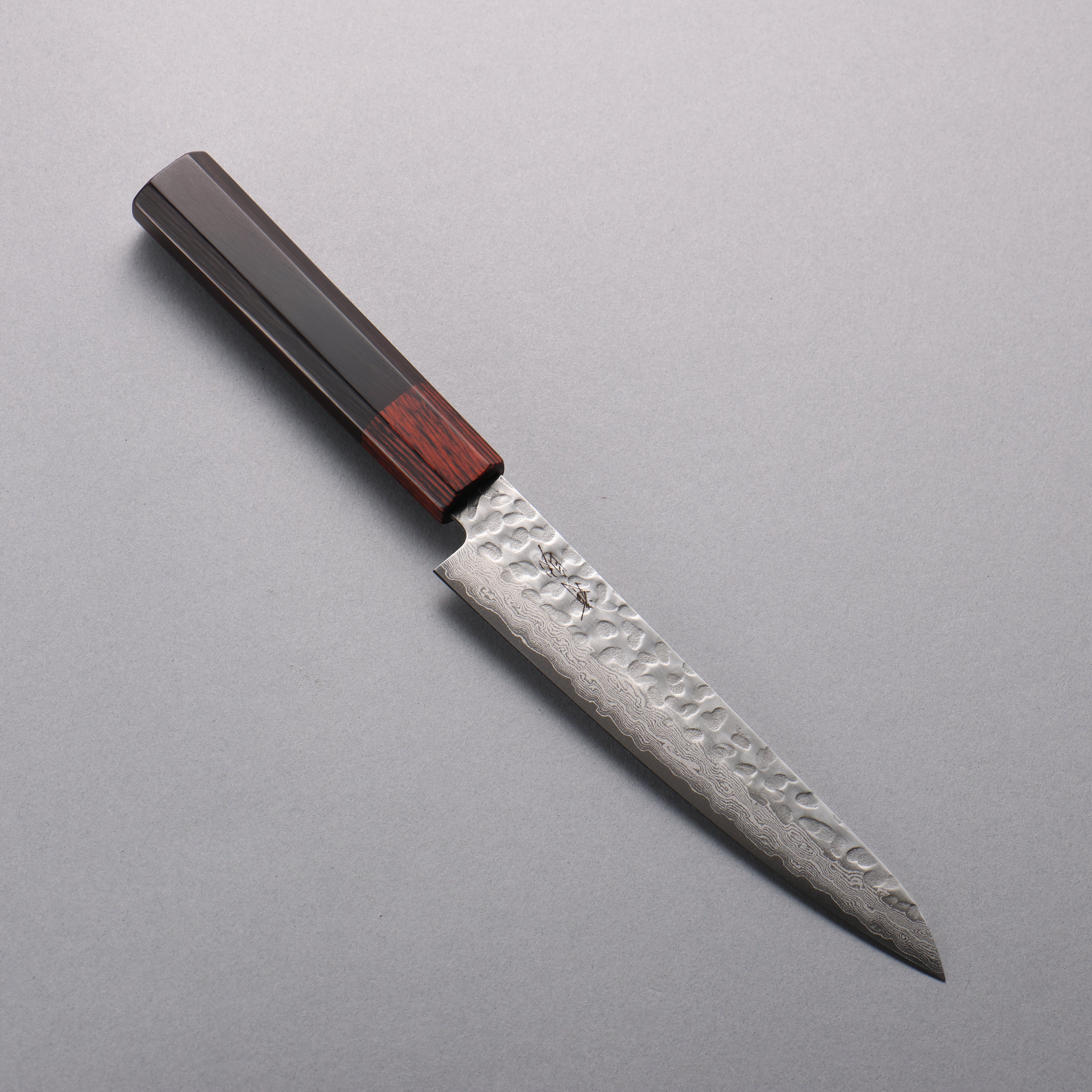Seisuke VG10 33-Layer Damascus Hammered Petty Utility Knife 150mm - Black Pakkawood Handle - Perfect for Slicing, Chopping & Garnishing in Professional & Home Kitchens
