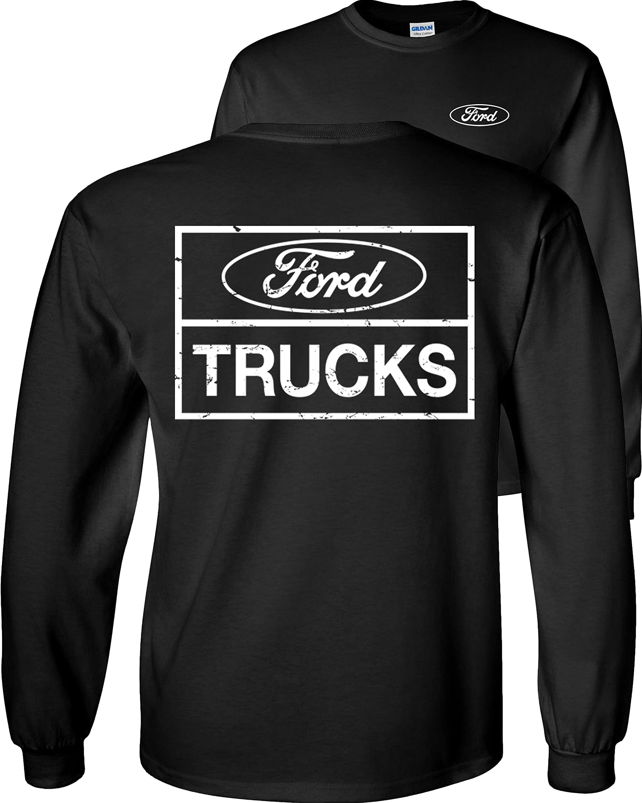Ford Trucks Long Sleeve Shirt - F150 Ranger Classic White Logo for Work & Casual Wear