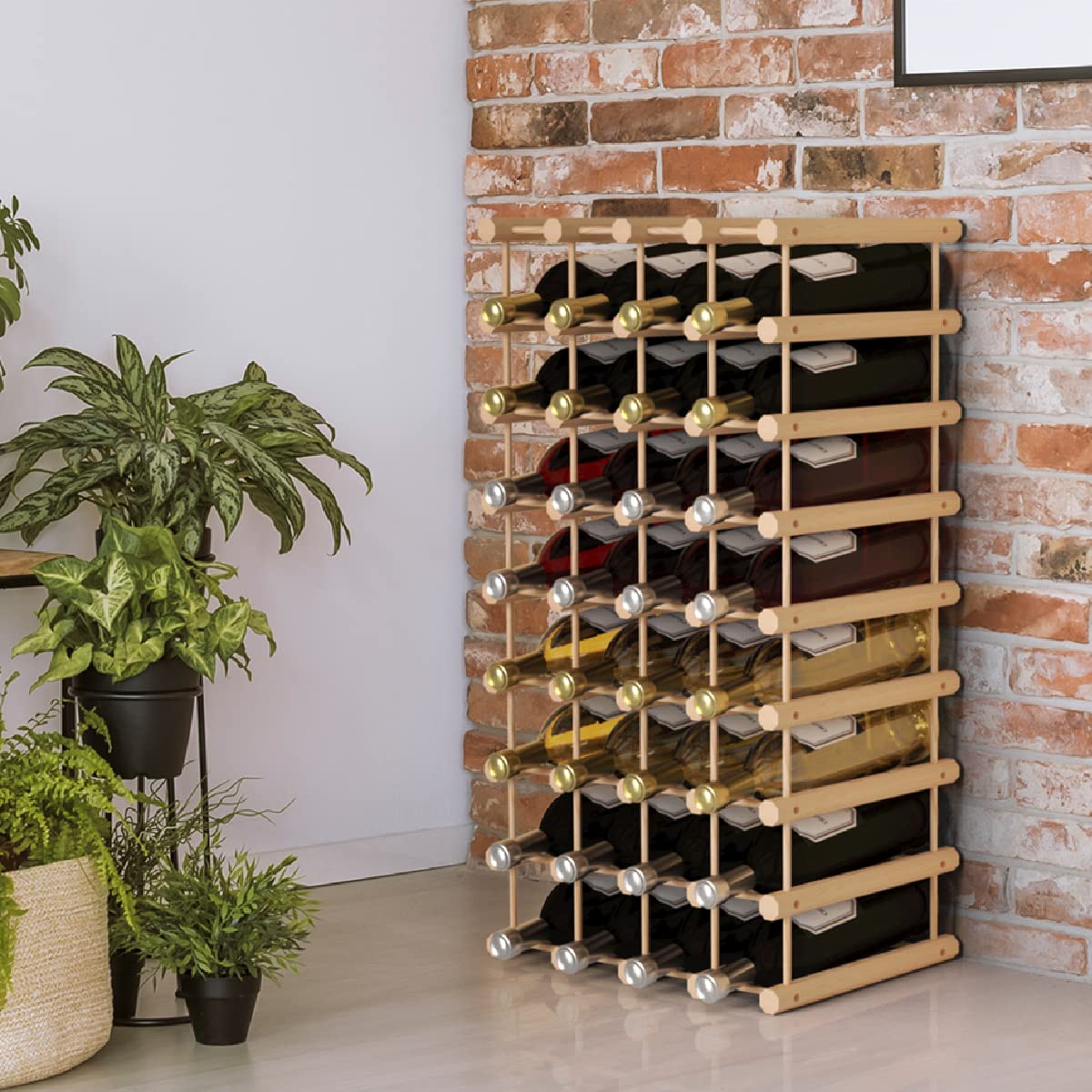 GiantexUK 36 Bottle Wooden Wine Rack - Freestanding Wine Display Shelf & Organizer for Home, Restaurant, Bar, Wine Cellar - Perfect for Kitchen, Dining Room & Entertaining Areas