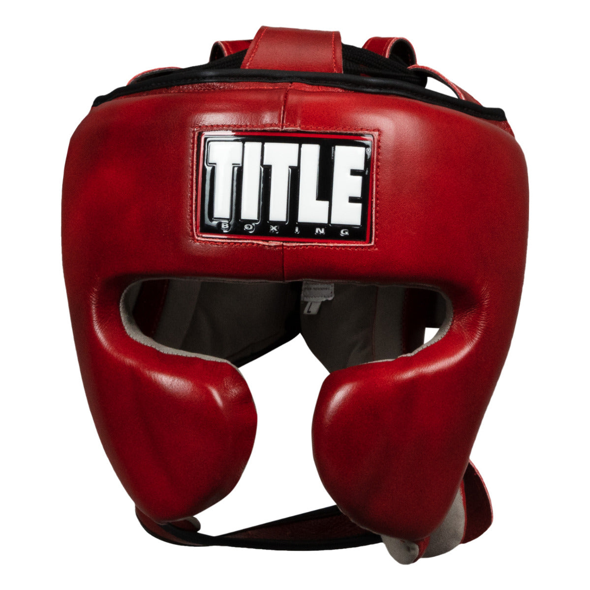 TITLE Boxing Blood Red Leather Sparring Headgear - Premium Boxing Head Protection for Training & Sparring - Ideal for MMA, Kickboxing & Martial Arts Practice