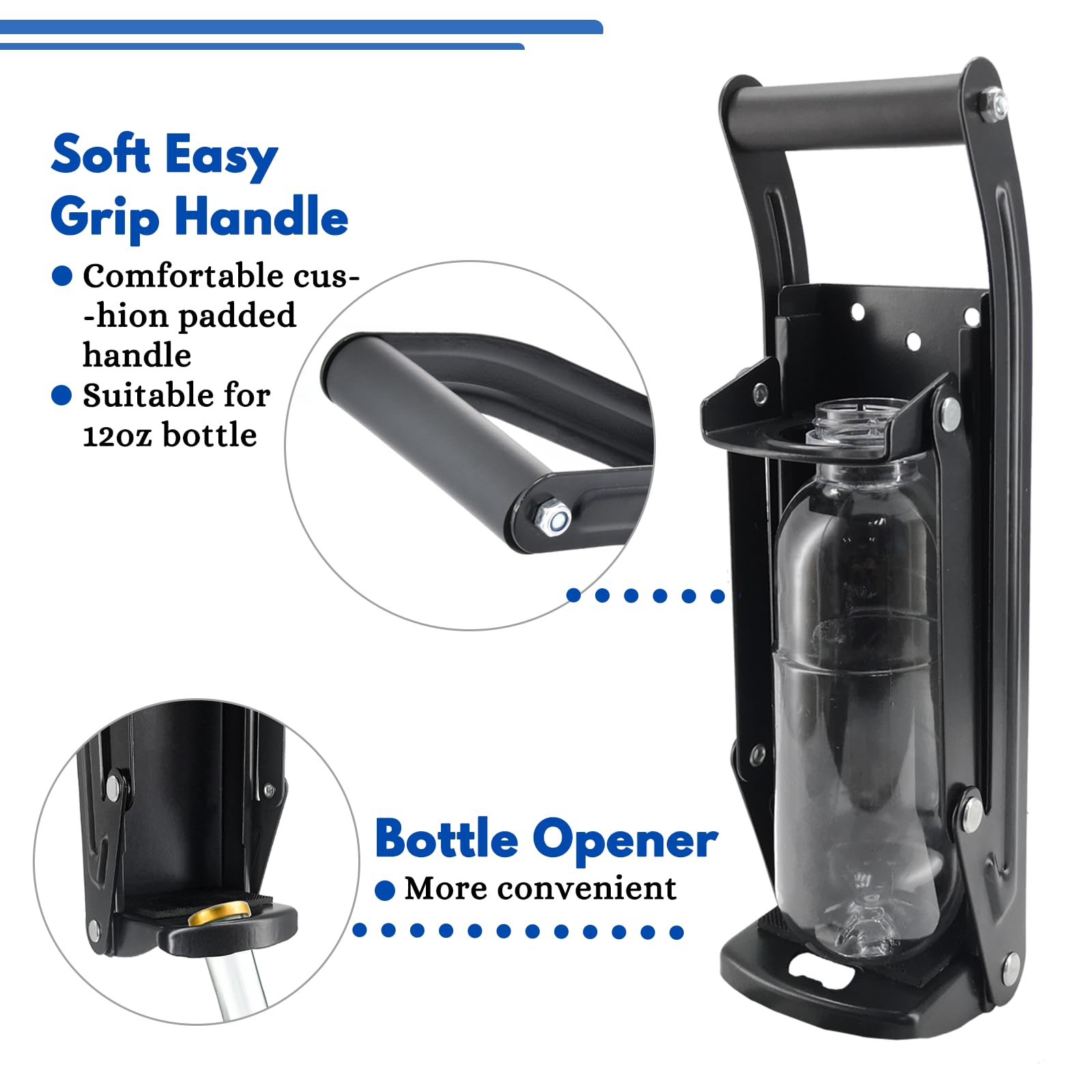 16oz & 12oz Aluminum Can Crusher for Soda & Beer - Wall Mounted Can Smasher with Gloves for Easy Recycling | Perfect for Home, Garage & Outdoor Use
