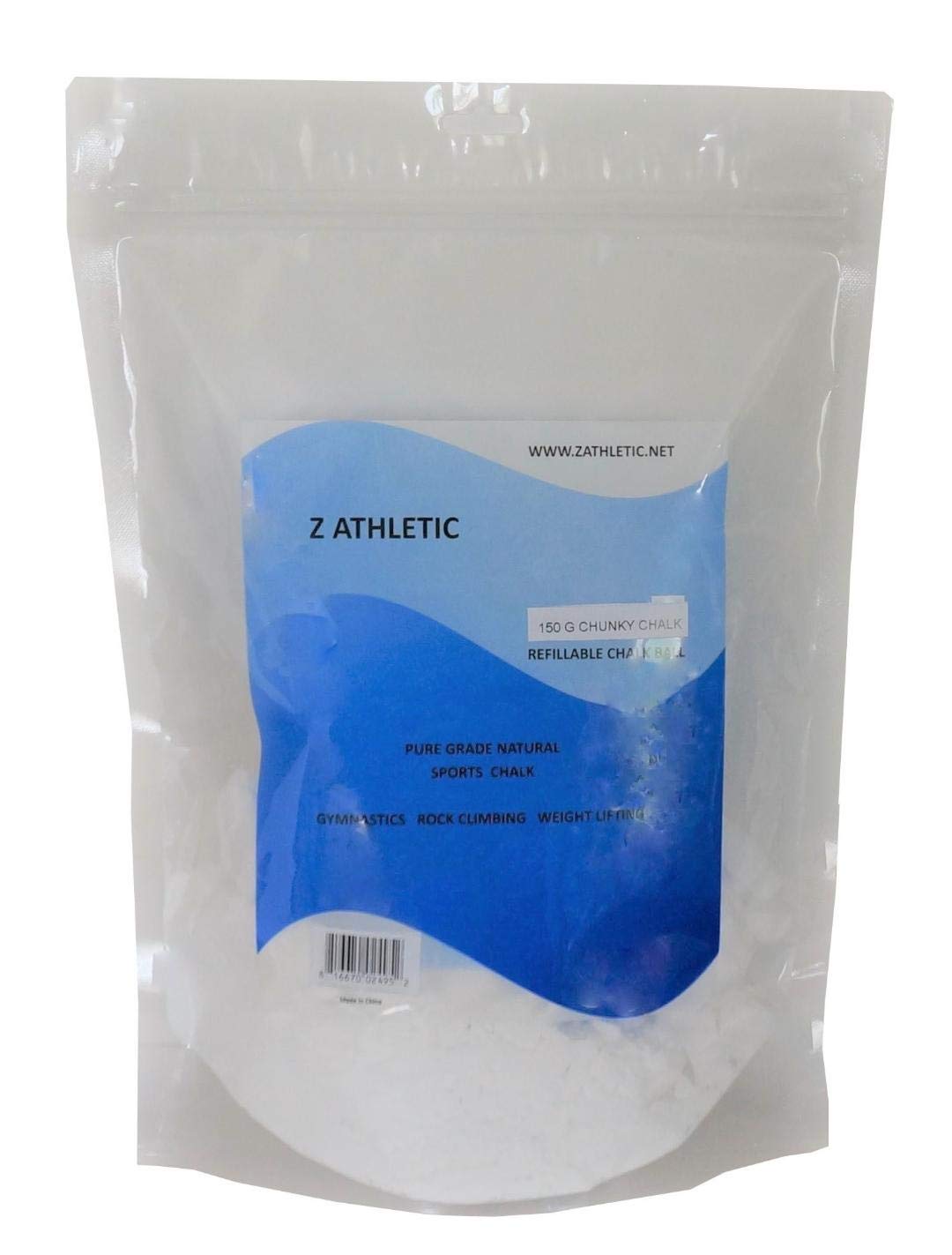 Z Athletic Premium Chunky Gym Chalk & Refillable Chalk Ball for Weightlifting, Rock Climbing, Gymnastics - Packaging May Vary - Perfect for Gym Bags & Home Workouts