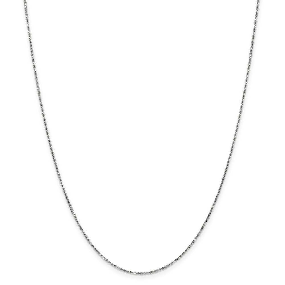 The Black Bow 0.95mm 14k White Gold Diamond Cut Cable Chain Necklace - Perfect for Elegant Evening Wear & Special Occasions