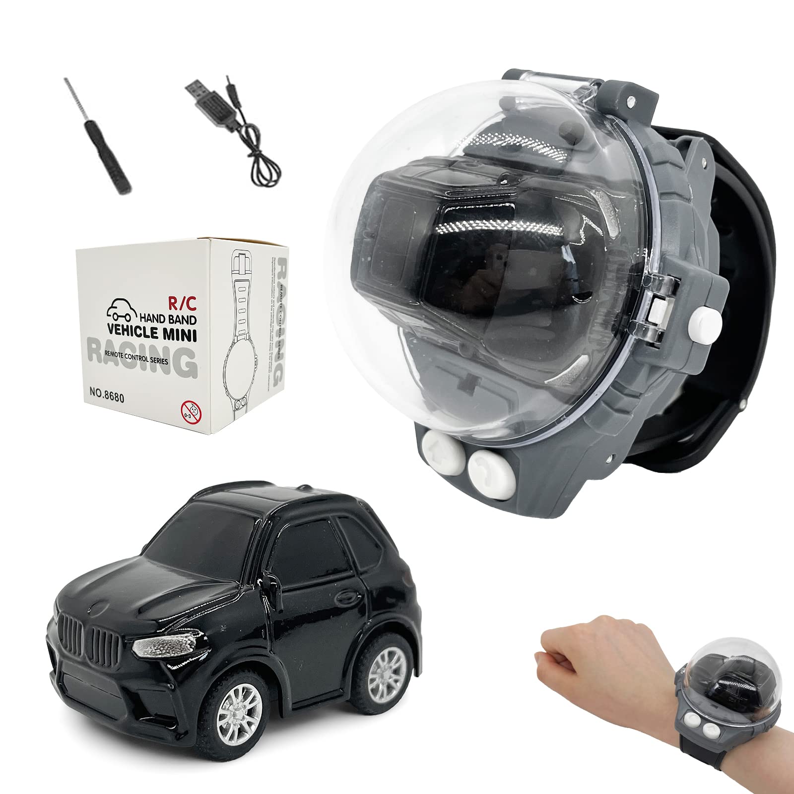 2022 New 2.4GHz Mini Watch Remote Control Car Toy with USB Charging - Cute Wrist Racing RC Car for Kids, Interactive Game Gift for Boys & Girls - Perfect for Birthday Parties, Indoor Play & TikTok Challenges