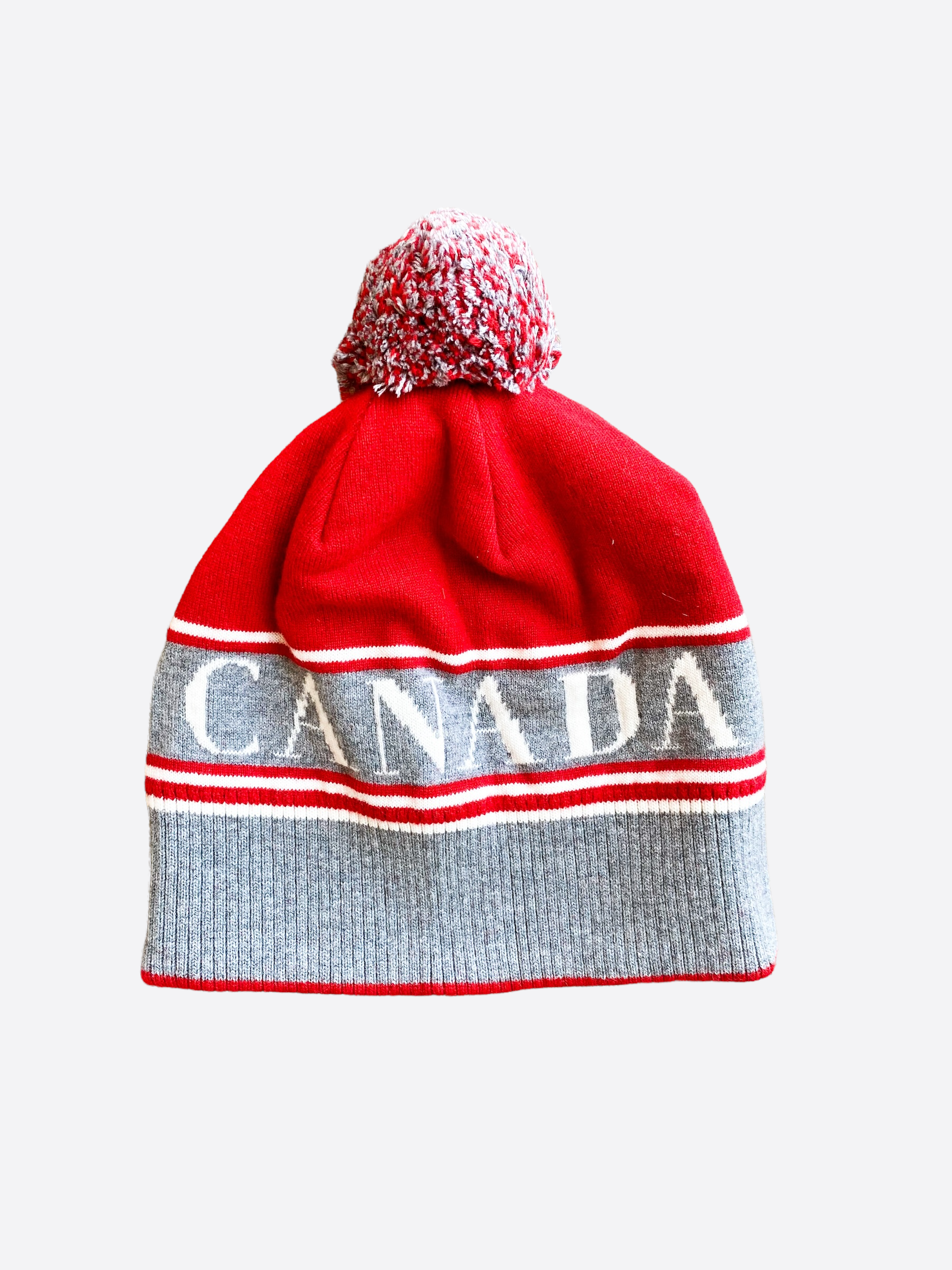Canada Goose Red Pom Women's Winter Beanie Hat - Soft Knit Fleece Lined Warm Toque for Cold Weather - Perfect for Skiing, Snowboarding & Outdoor Activities