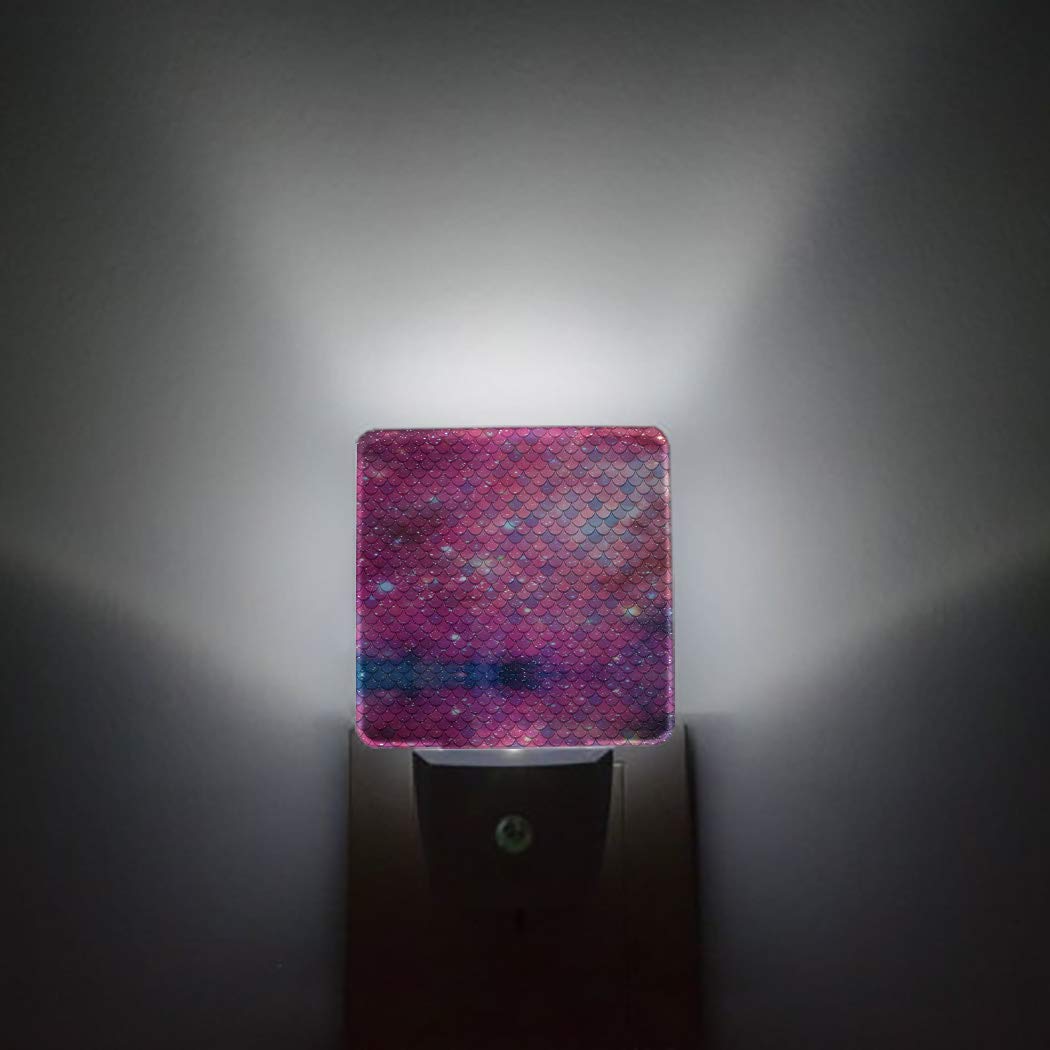 LED Night Light with Auto Sensor - Mermaid Fish Scales Design for Bathroom, Bedroom & Hallway