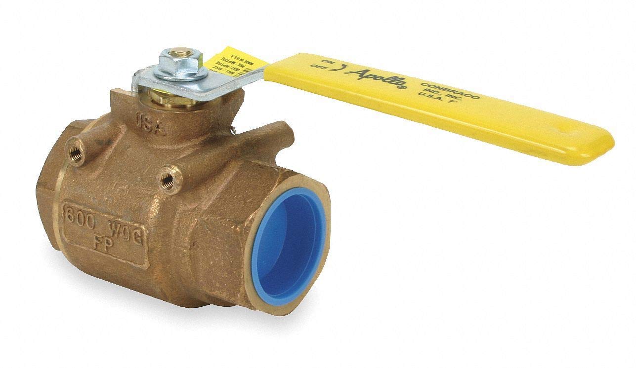 Apollo Bronze SAE x SAE Ball Valve with Lever Handle, 1-1/2