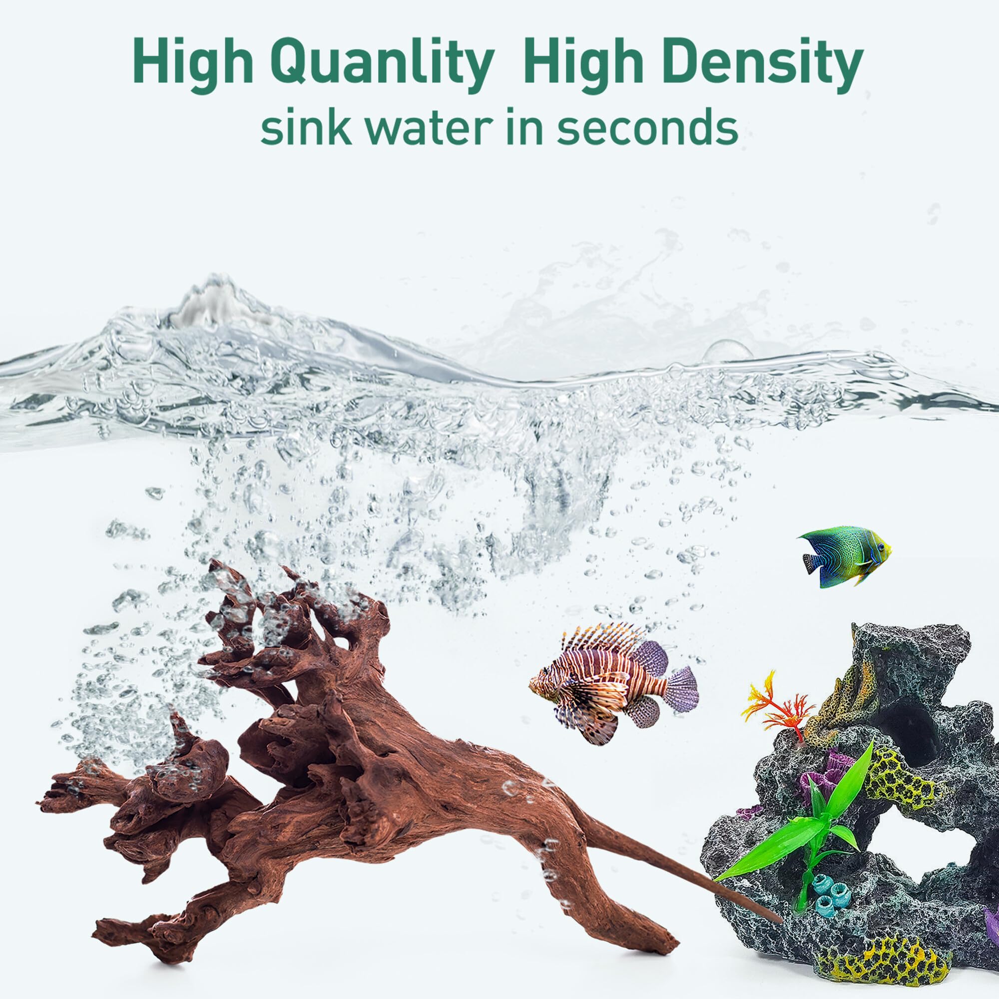Natural Driftwood for Aquarium Decor - 13''-17'' Large Driftwood for Fish Tank, Reptile Terrarium & Air Plants | Perfect for Bearded Dragon Habitat, Aquascaping & Home Décor
