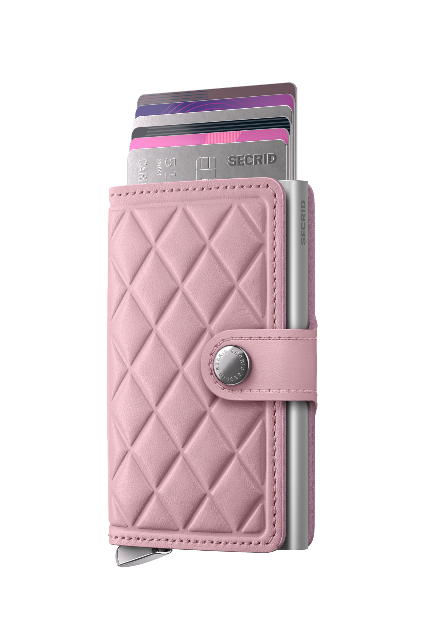 SECRID Miniwallet Premium Embossed Diamond Rose - Slim RFID Blocking Leather Wallet for Women - Perfect for Travel, Everyday Use & Gift Giving