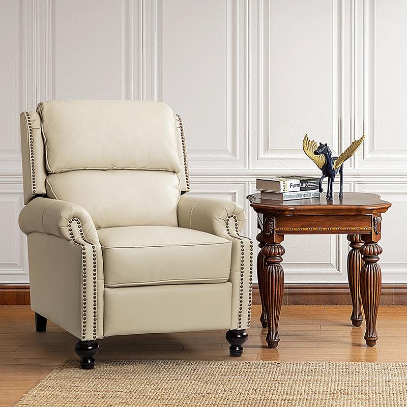 Mid Century Modern Genuine Leather Recliner Chair - Consuela Handcrafted Lounge Chair for Living Room, Office & Home Theater