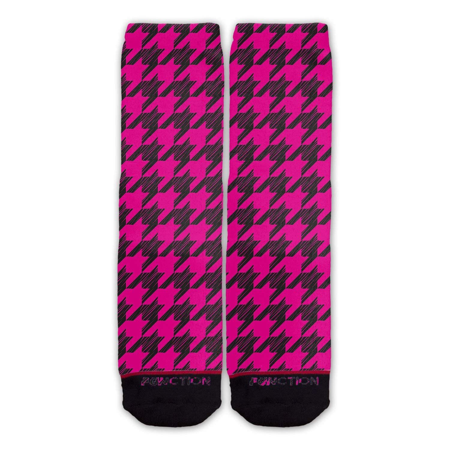 Pink Houndstooth Pattern Fashion Socks for Women - Stylish & Comfortable Crew Socks for Casual Wear, Office, and Daily Outfits