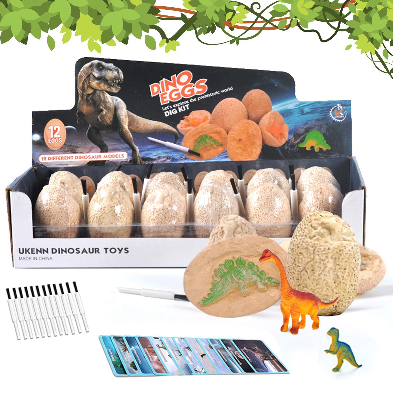 Dinosaur Eggs Dig Kit for Kids Ages 6-12 - STEM Archaeology Science Toys with Excavation Tools, Easter Egg Surprise Gifts for Boys & Girls - Perfect for Birthday Parties, Classroom Activities, and Educational Play