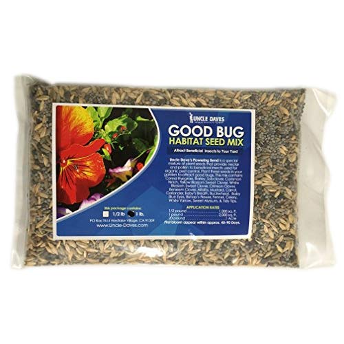 1 lb Good Bug Habitat Seed Mix - Organic Beneficial Insect Attractant for Gardens - Attracts Ladybugs, Bees & Butterflies - Perfect for Pollinator Gardens & Natural Pest Control