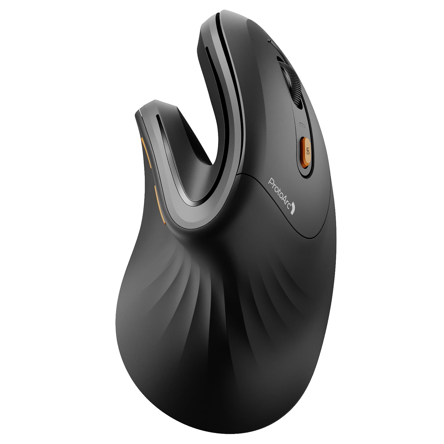 ProtoArc EM11 Wireless Ergonomic Mouse, Rechargeable Vertical Mouse with Bluetooth & USB for PC, Mac, iPad - Black - Perfect for Office & Home Use