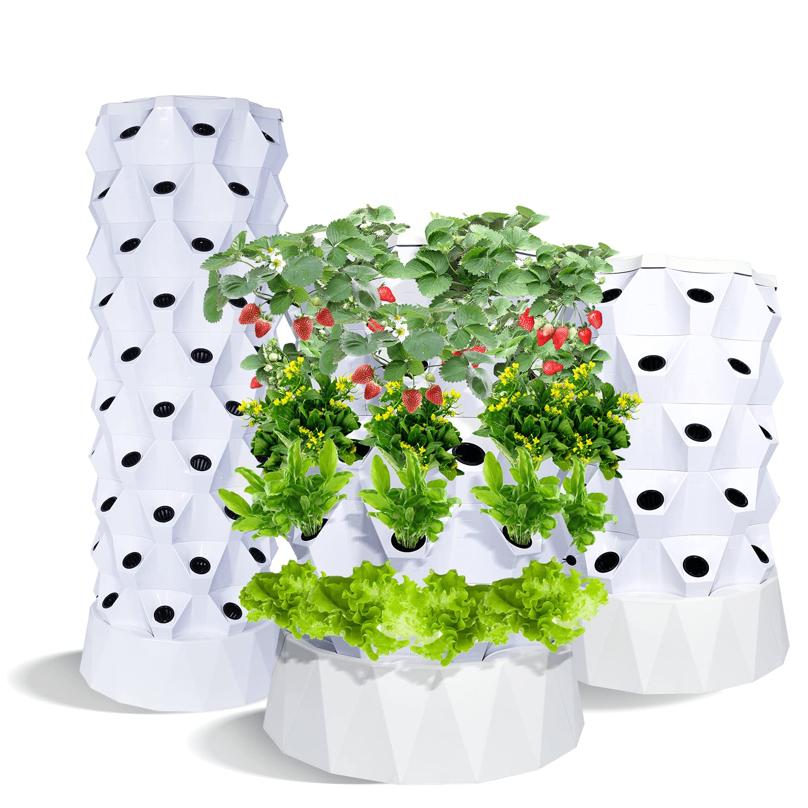 40-Pot Hydroponic Tower System - Indoor/Outdoor Aeroponics Grow Kit for Herbs, Vegetables & Fruits - Includes Pump, Adapter, Seedling Tray & Net Pots - Perfect for Home Gardening, Urban Farming & Sustainable Agriculture