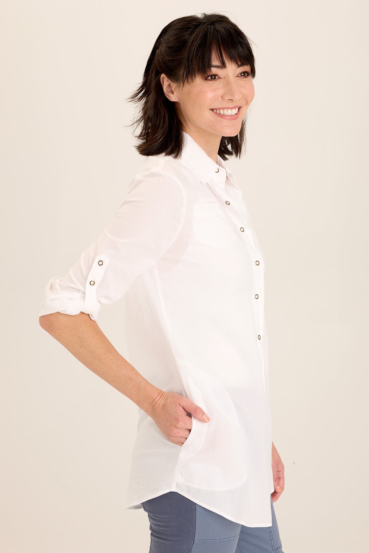 Women's Soft Voile Button Down Blouse - Breathable & Lightweight Office Shirt for Work, Business Casual, and Everyday Wear