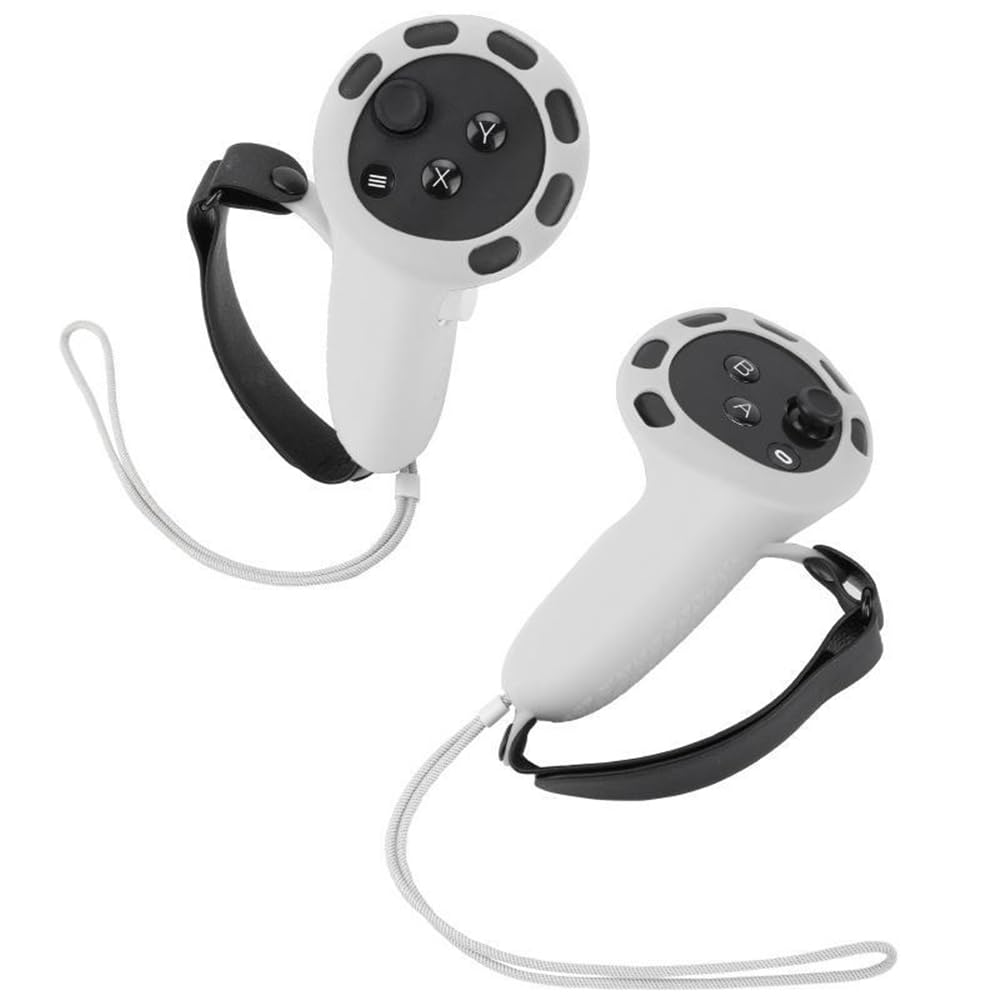 Meta Quest 3 VR Controller Silicone Cover - Protective Case for VR Touch Grips, Virtual Reality Accessories (White) - Perfect for Gaming, VR Training & Home Entertainment