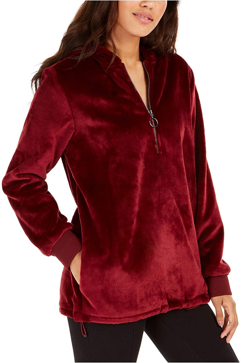 Ideology Women's Fleece Velour Jacket - Soft & Warm Winter Coat for Cold Weather - Perfect for Outdoor Activities, Casual Wear & Layering